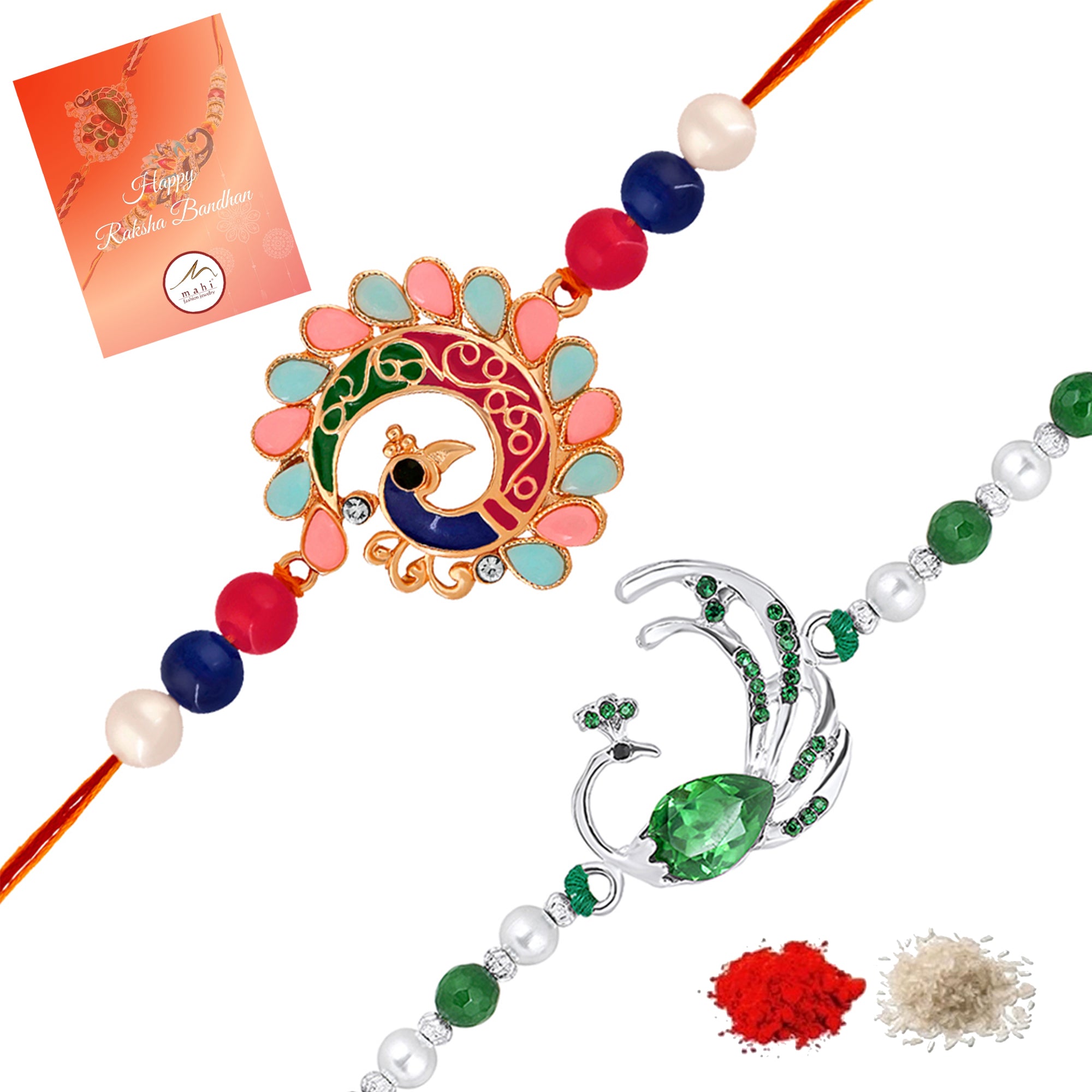 Combo of 2 Peacock-Shaped Rakhis