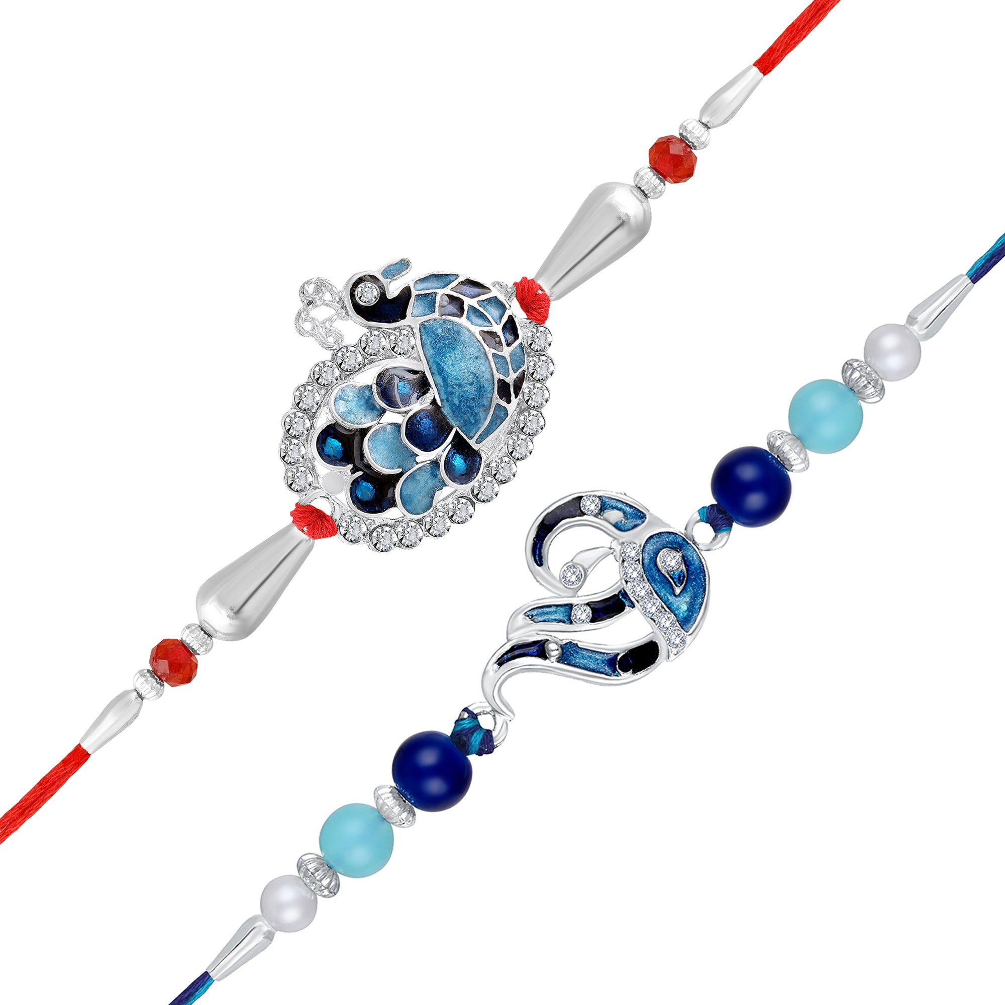 Peacock-Shaped Rakhi's Combo of 2 for Brother