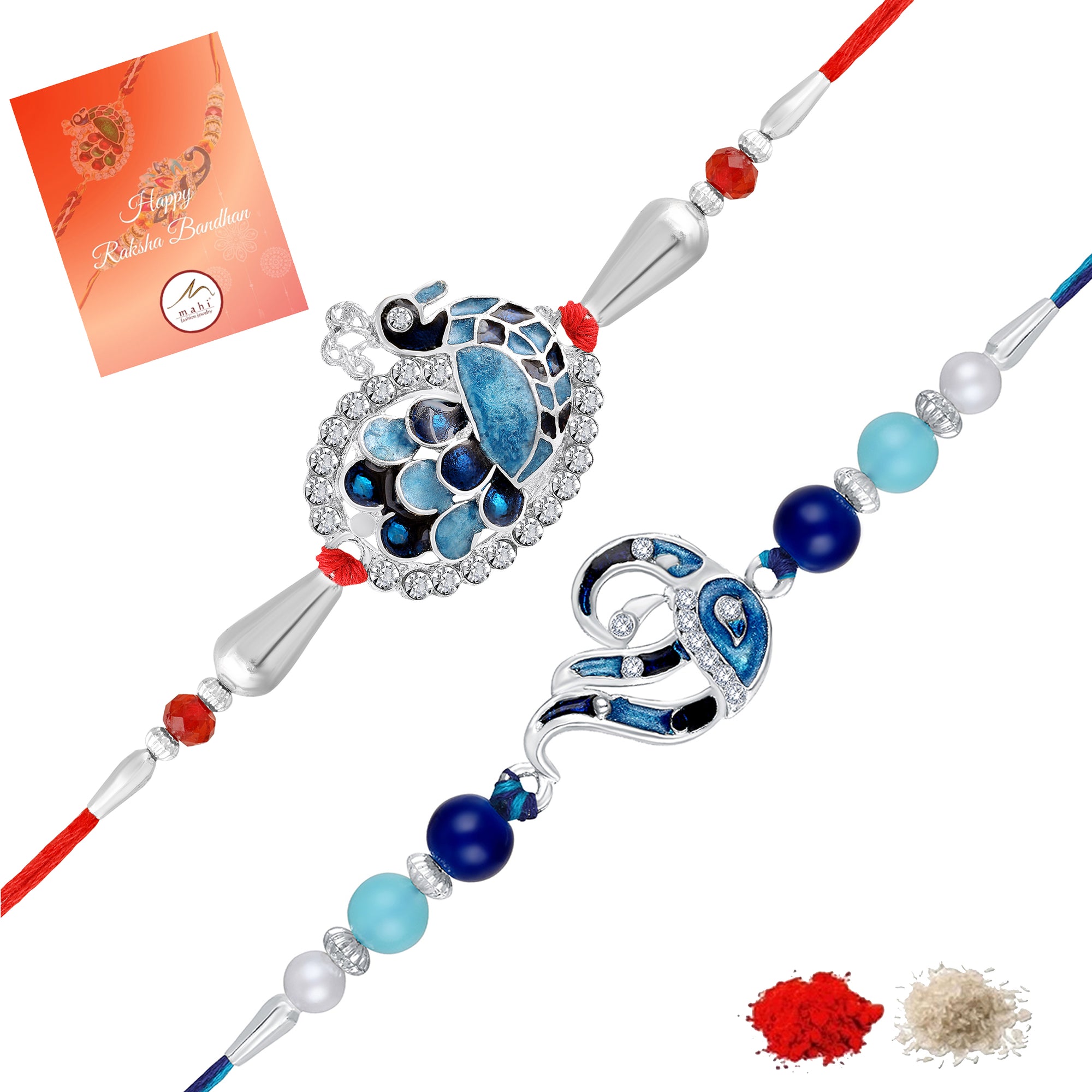 Peacock-Shaped Rakhi's Combo of 2 for Brother