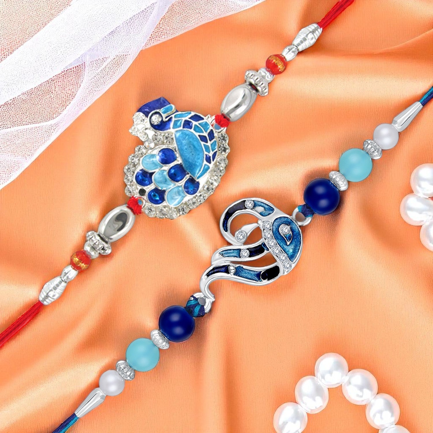 Peacock-Shaped Rakhi's Combo of 2 for Brother