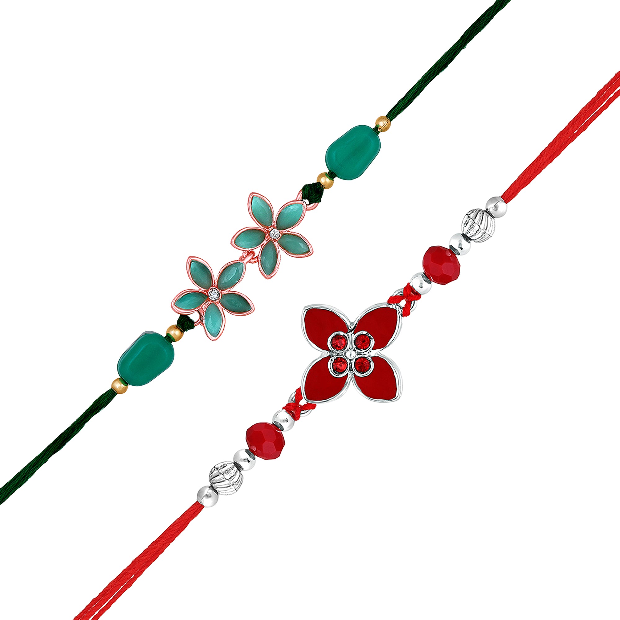 Trendy Floral Rakhi Combo Set of 2
