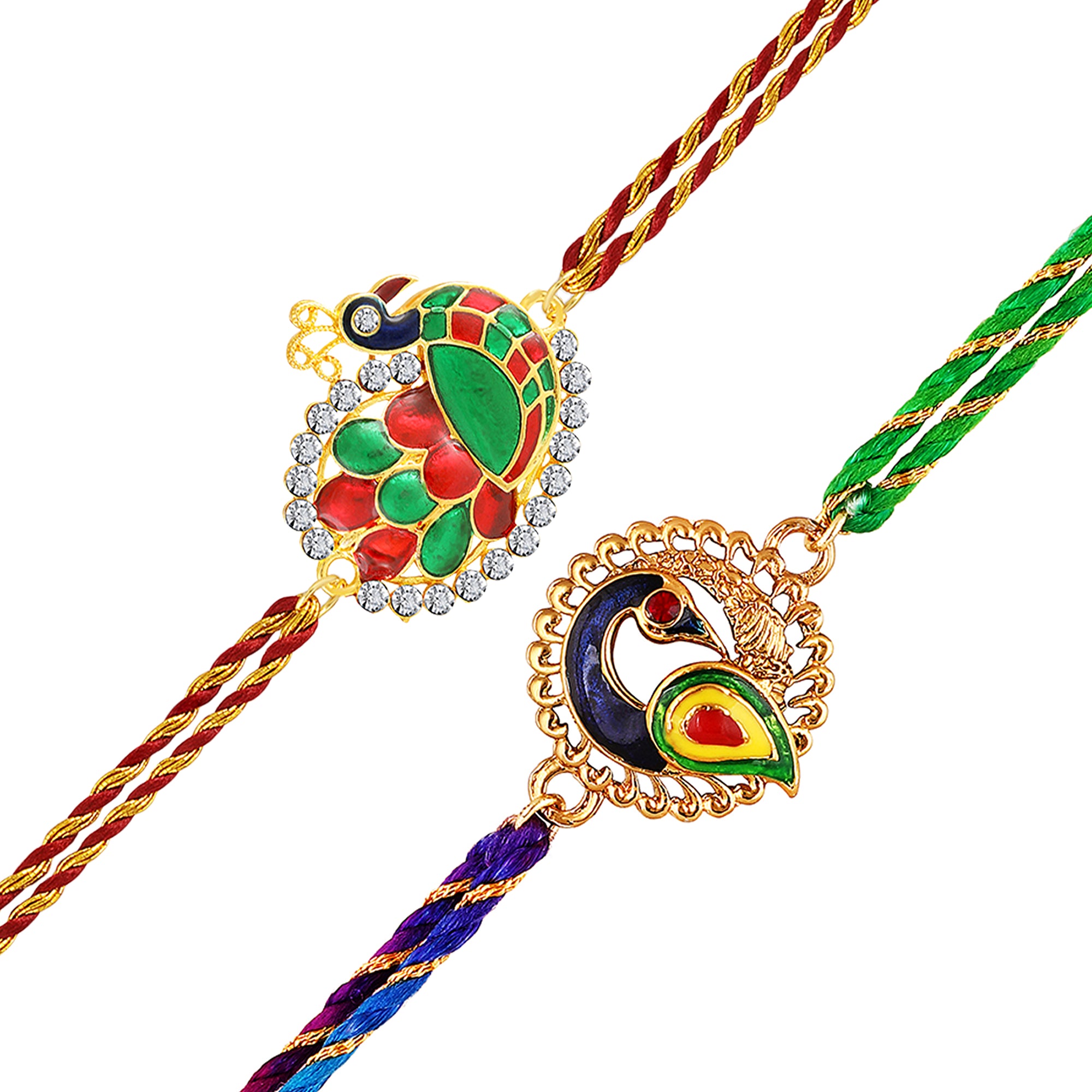Peacock-Shaped Rakhi's Combo of 2 for Brother