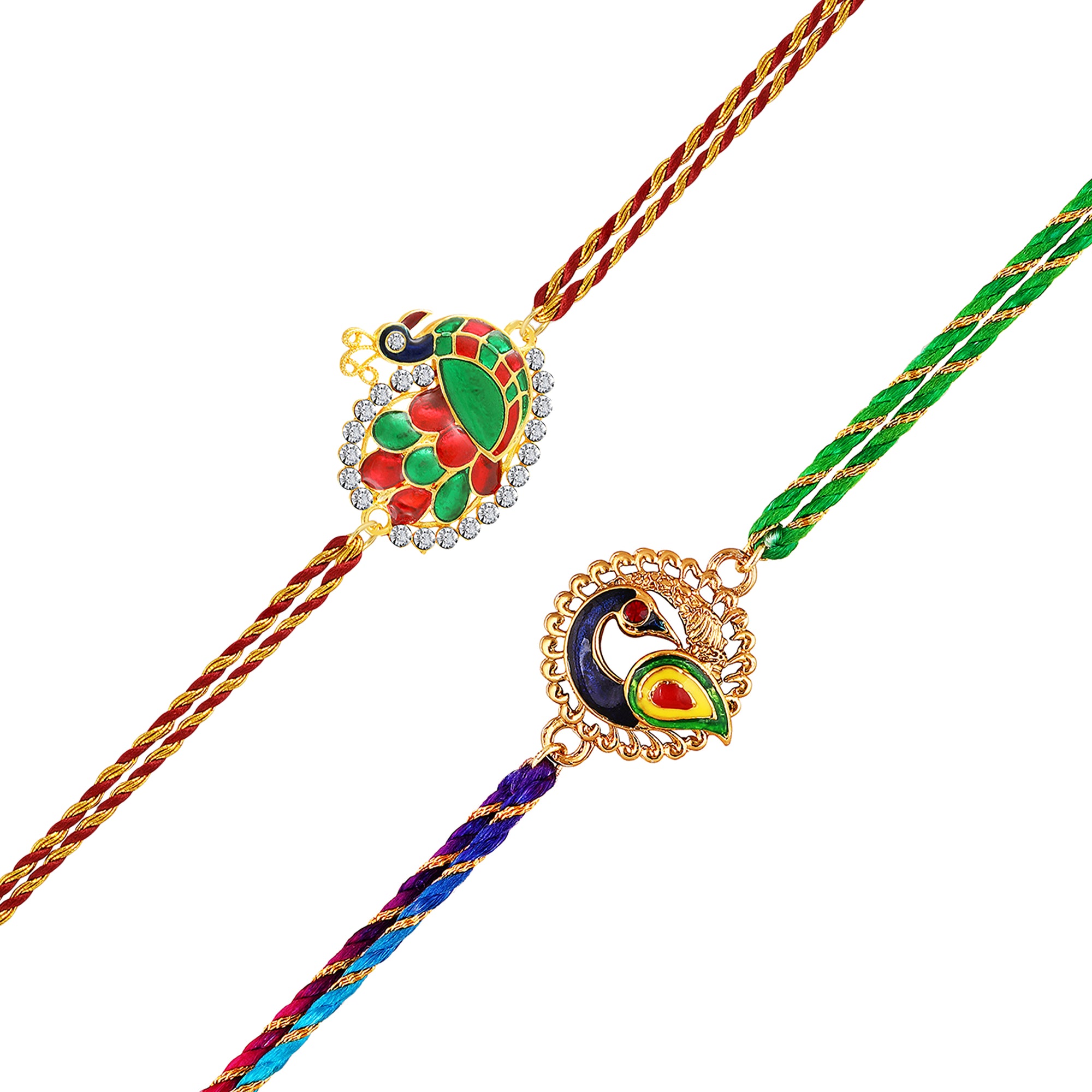 Peacock-Shaped Rakhi's Combo of 2 for Brother