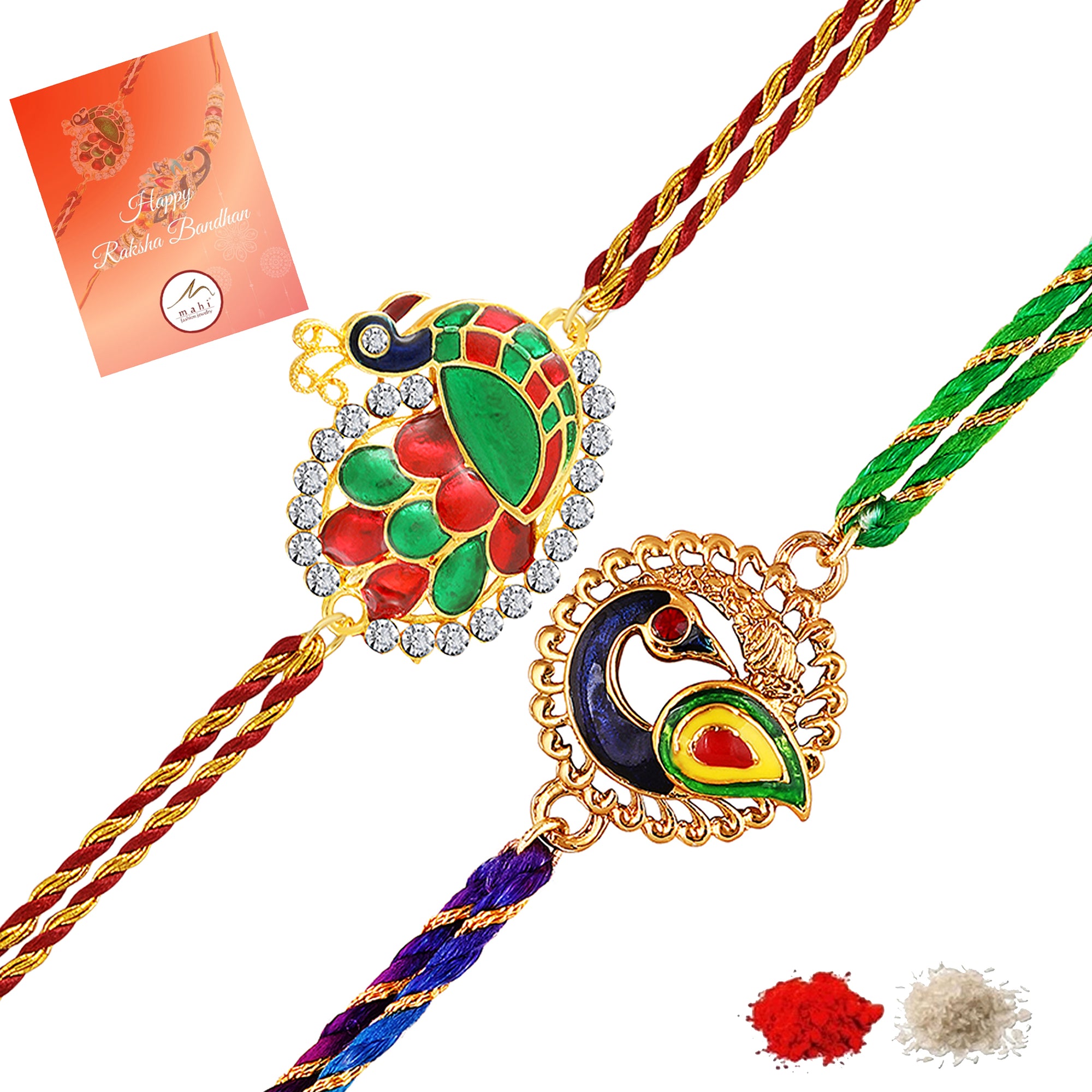 Peacock-Shaped Rakhi's Combo of 2 for Brother
