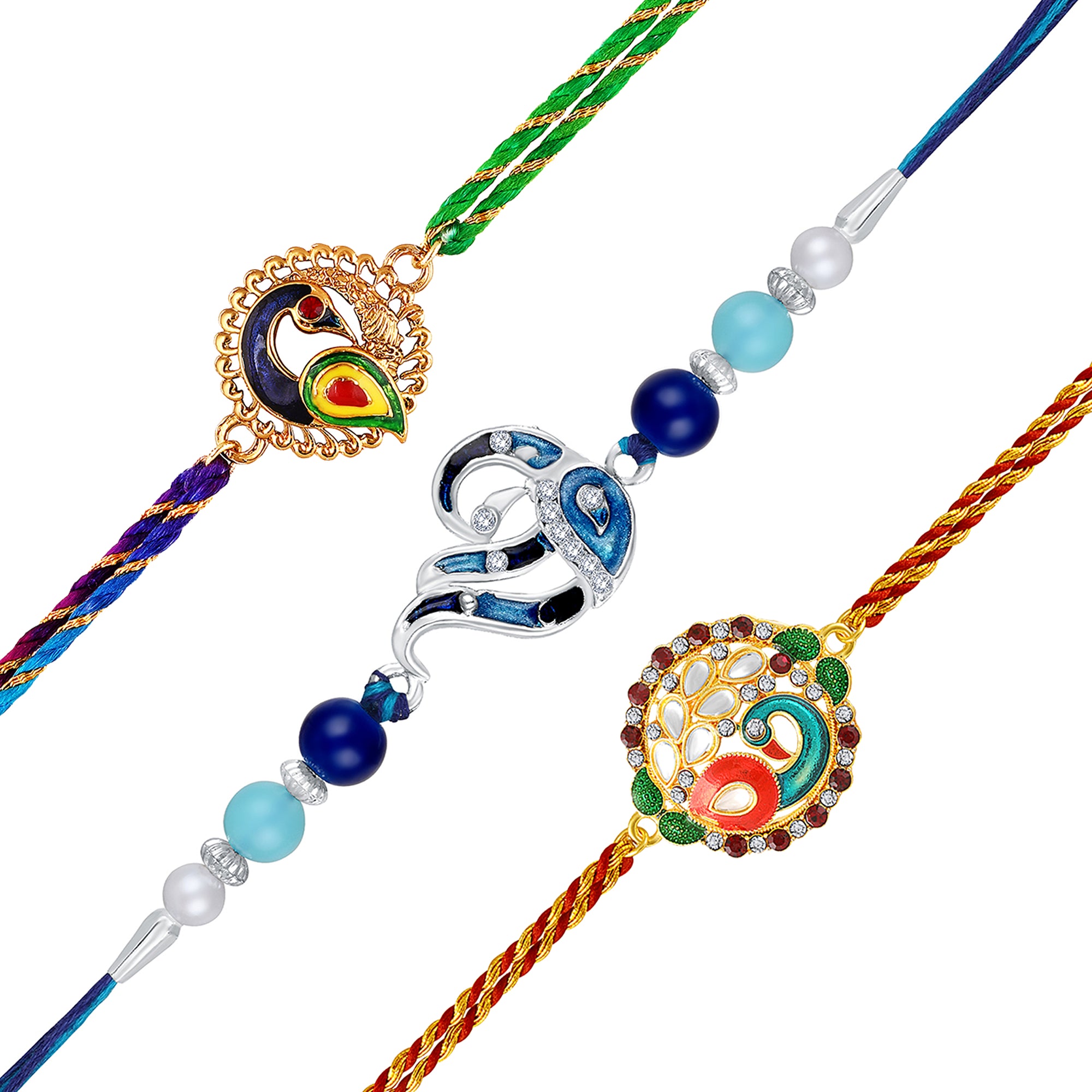 Peacock-Shaped Rakhi's Combo of 2 for Brother