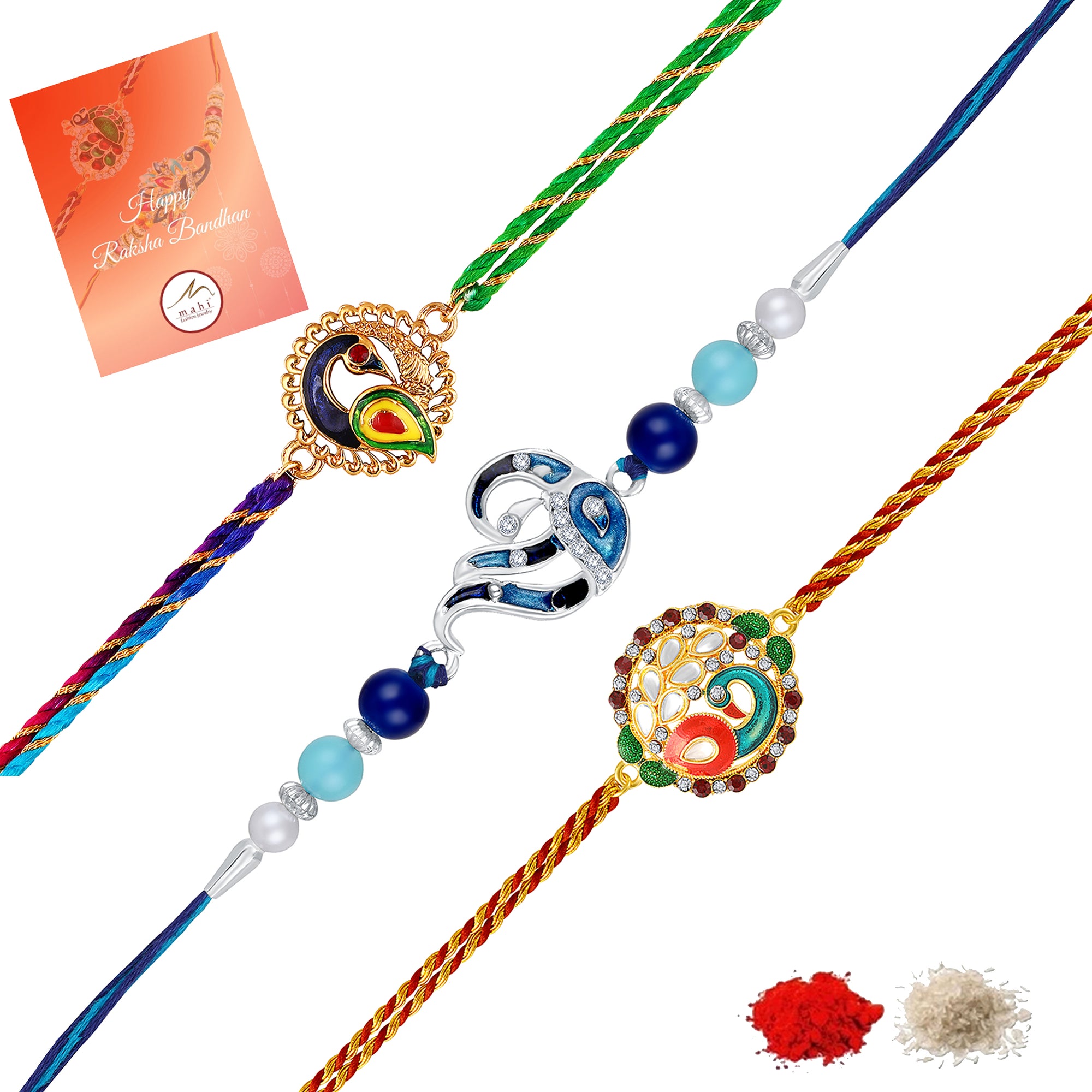 Peacock-Shaped Rakhi's Combo of 2 for Brother