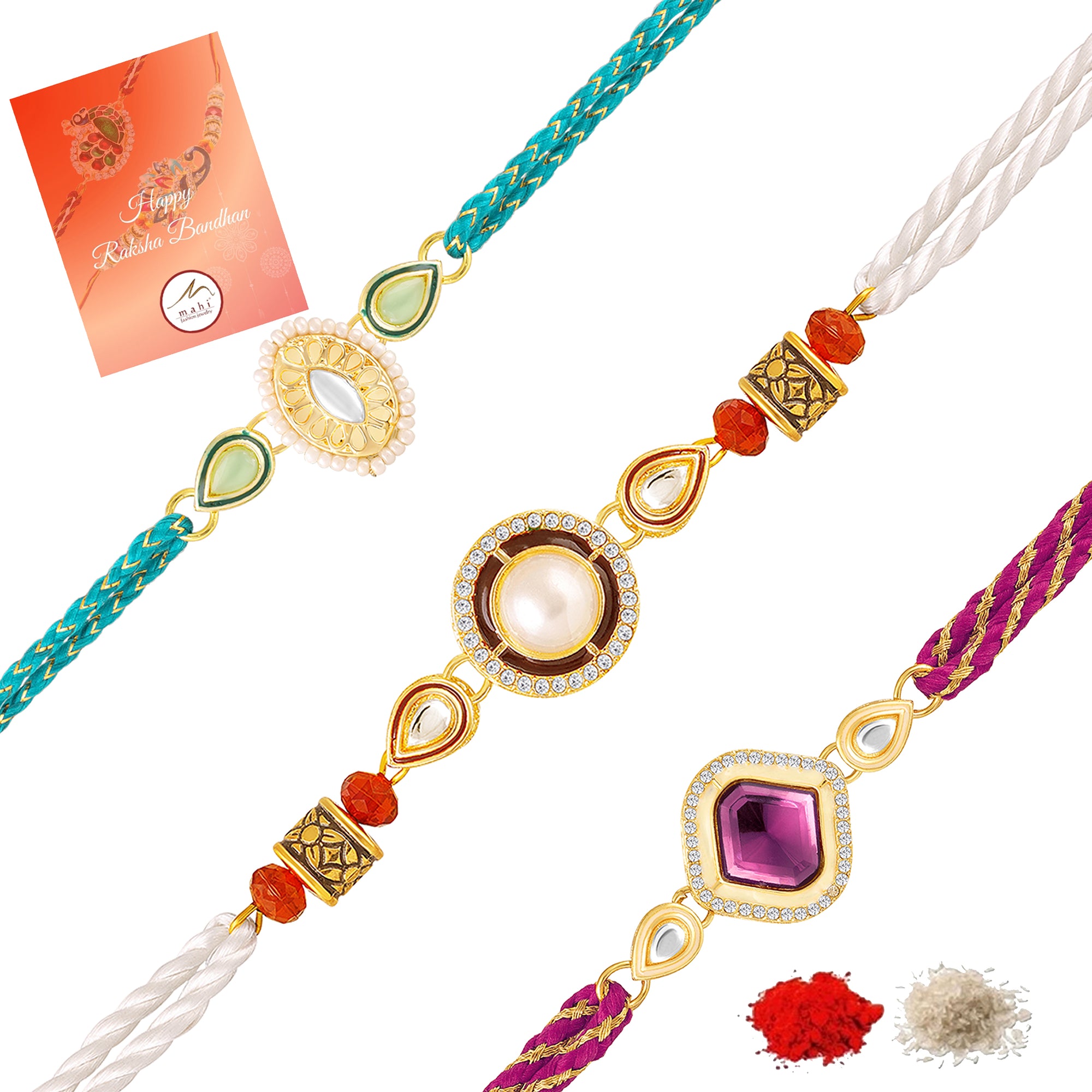 Elegant Rakhi Combo Set of 3 for Brother