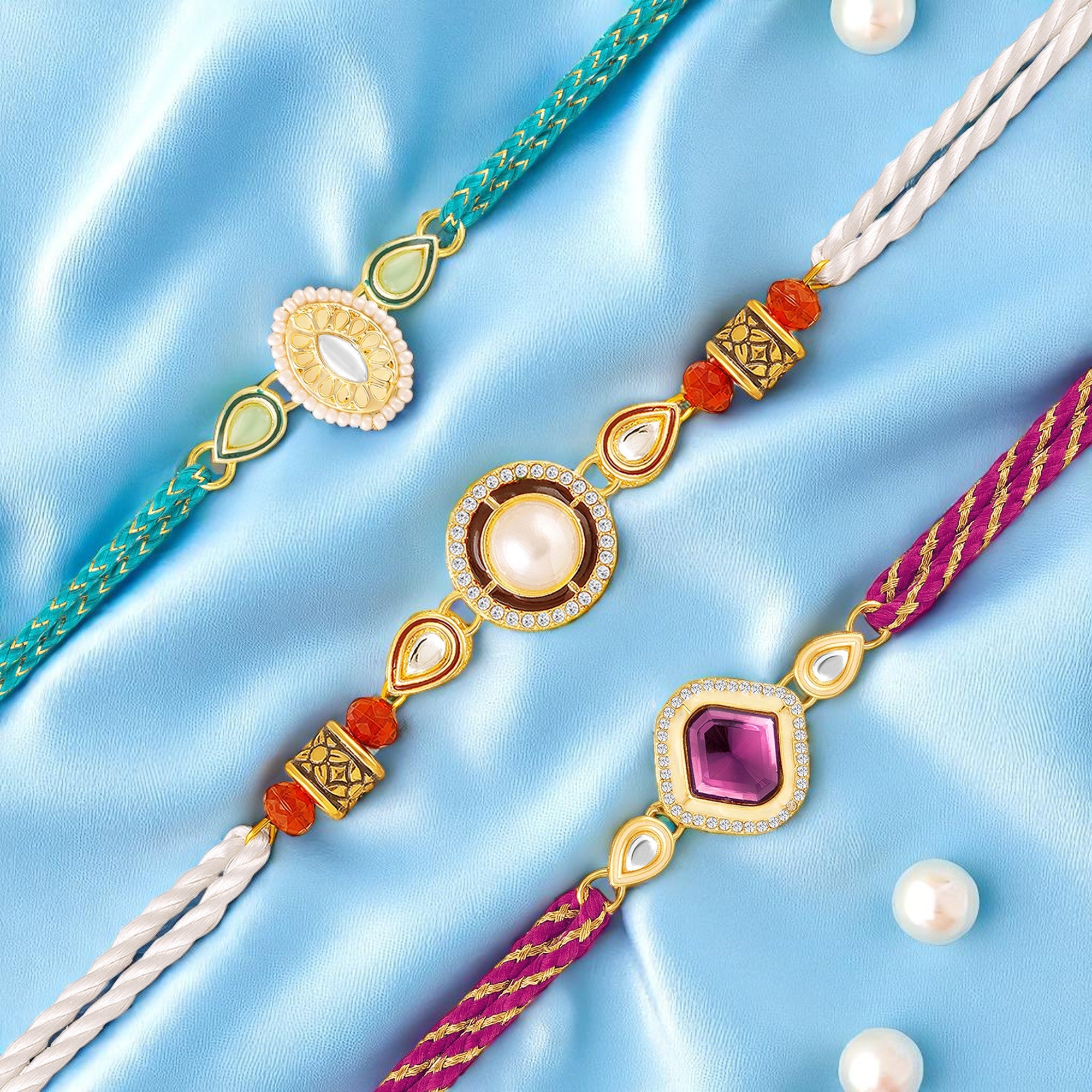 Elegant Rakhi Combo Set of 3 for Brother