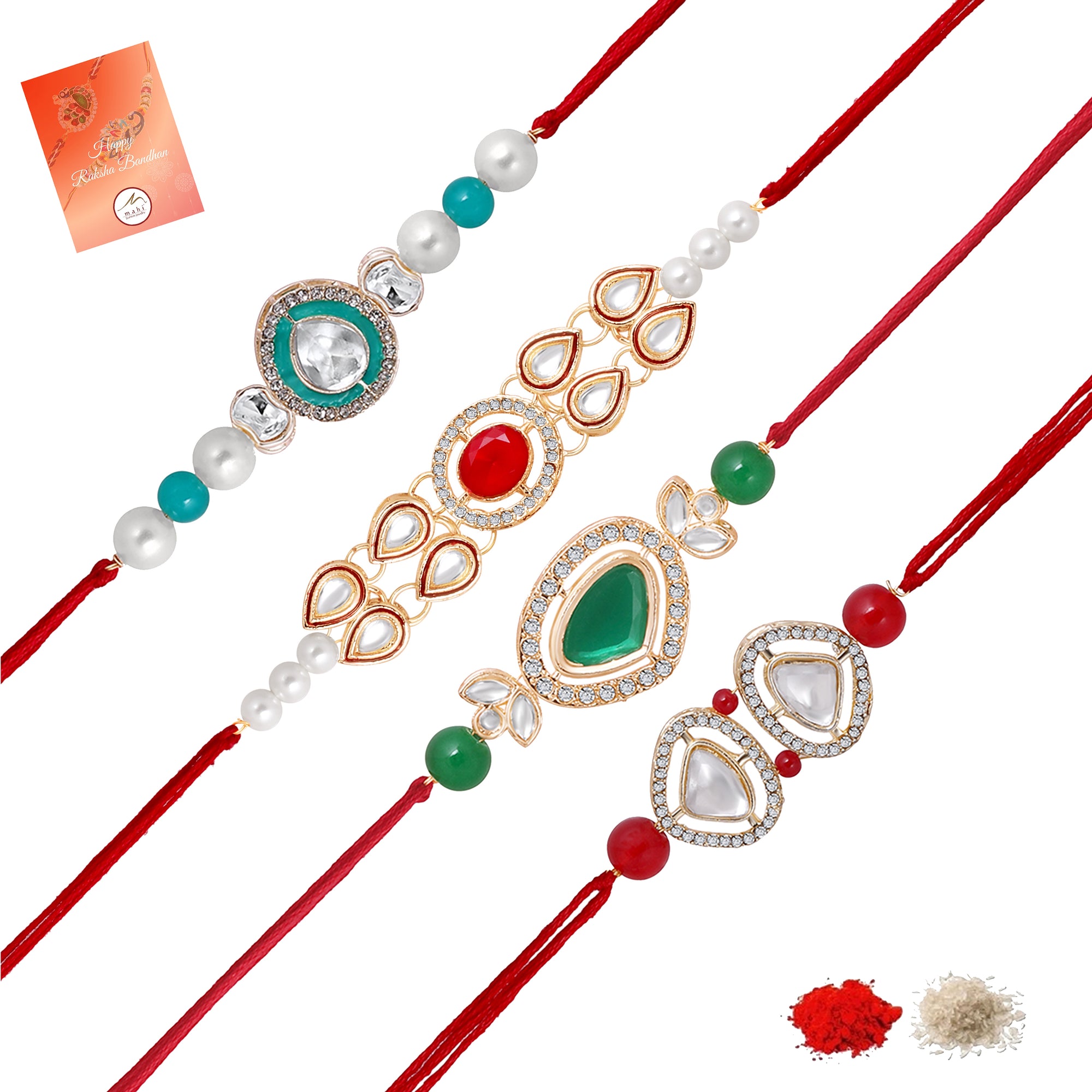 Elegant Rakhi Combo Set of 4 for Brother