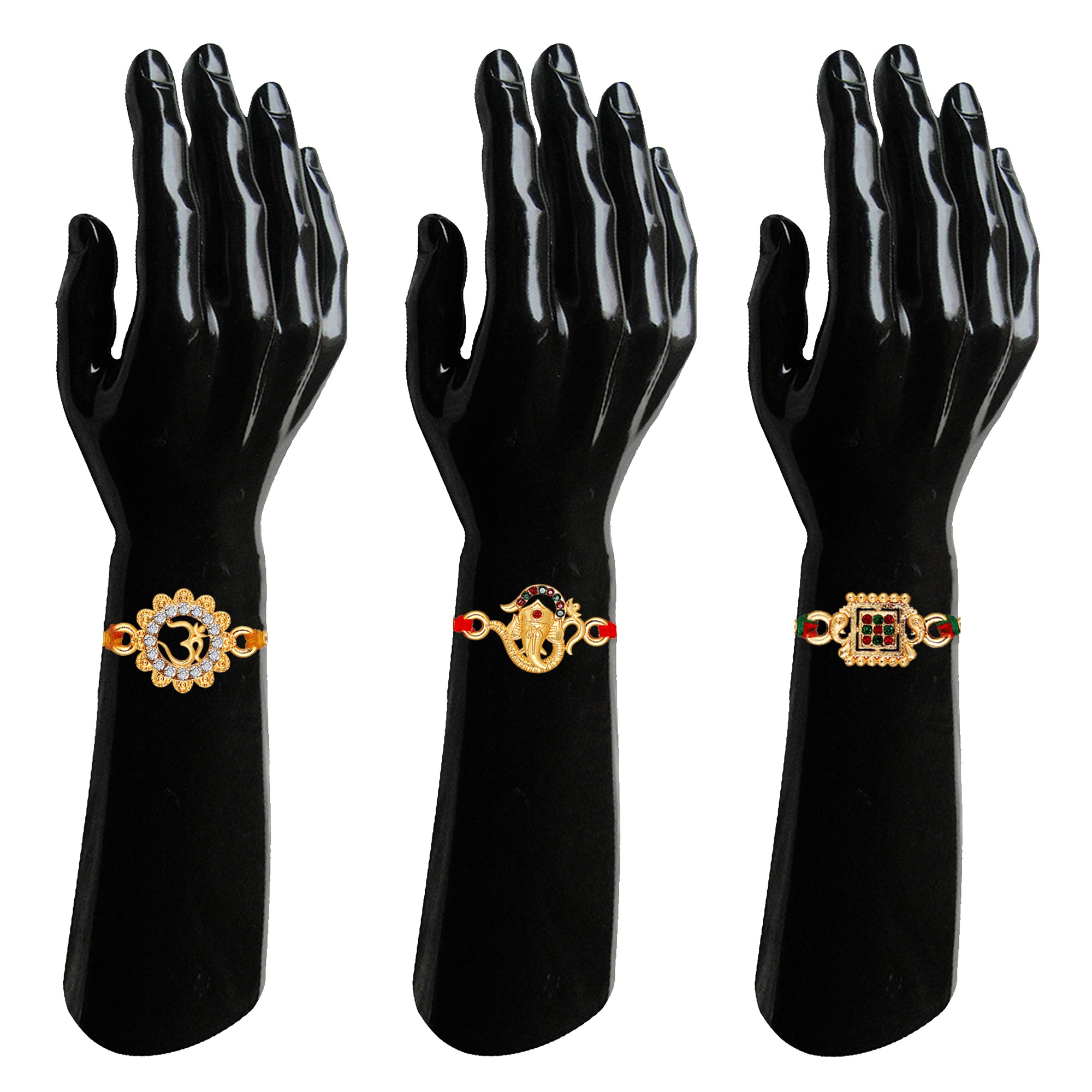Divine Rakhi Combo Set of 3 Ganesha, Om, Rakhis for Brother