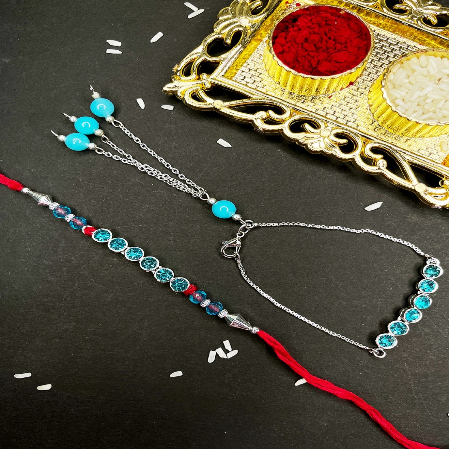 Blue Crystals Bhaiya Bhabhi Rakhi