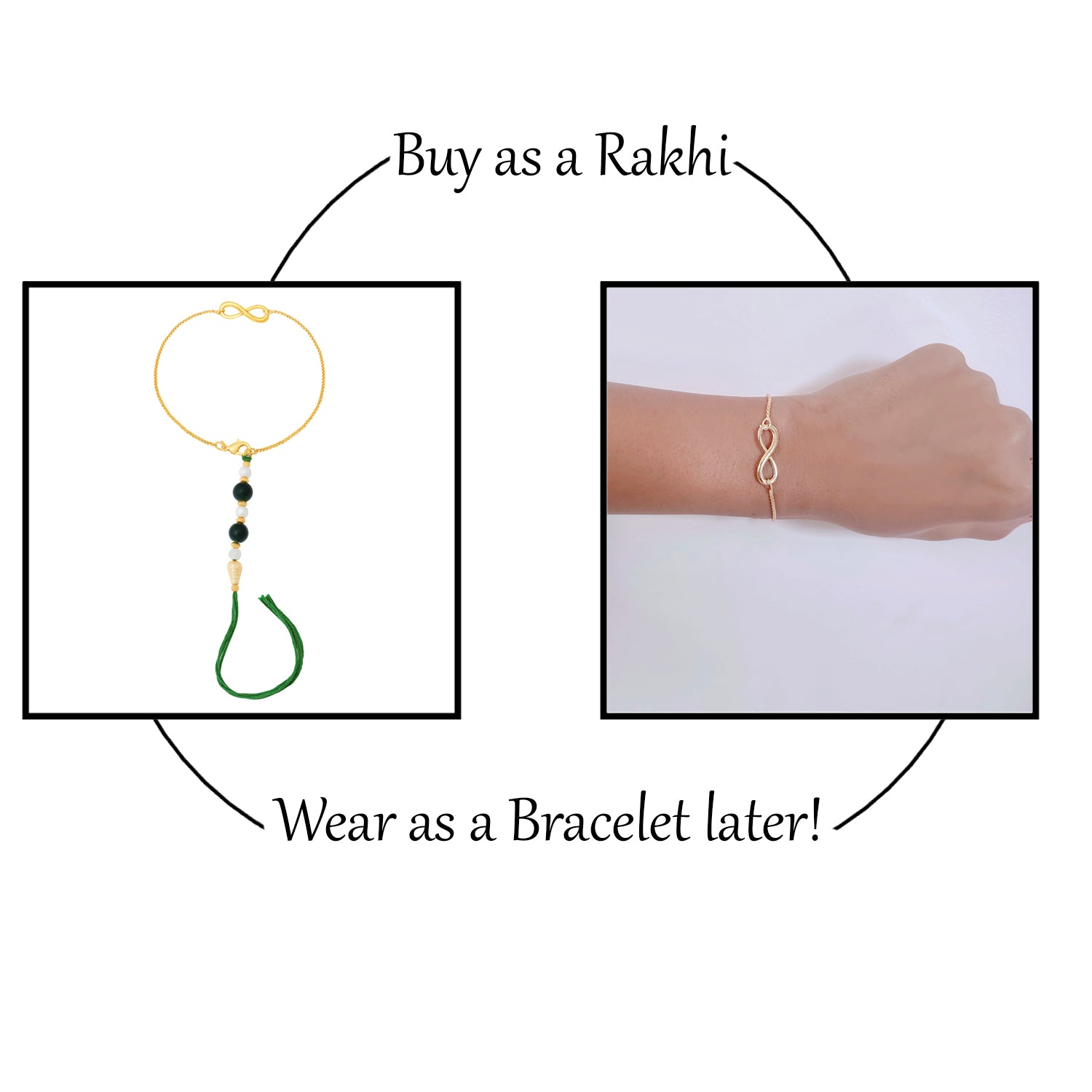 Infinite Shape Couple Rakhi Combo for Bhaiya and Bhabhi