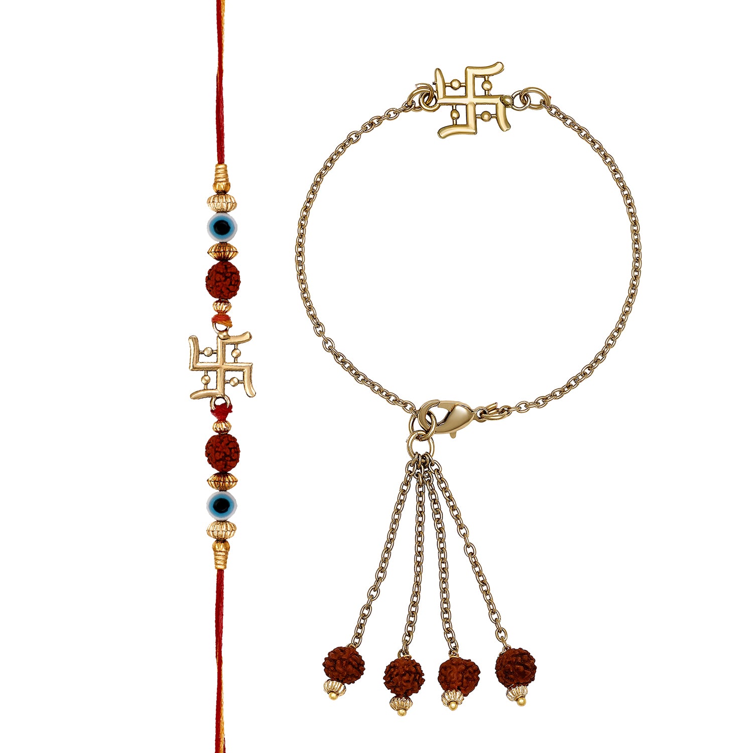 Evil Eye and Swastik Couple Rakhi