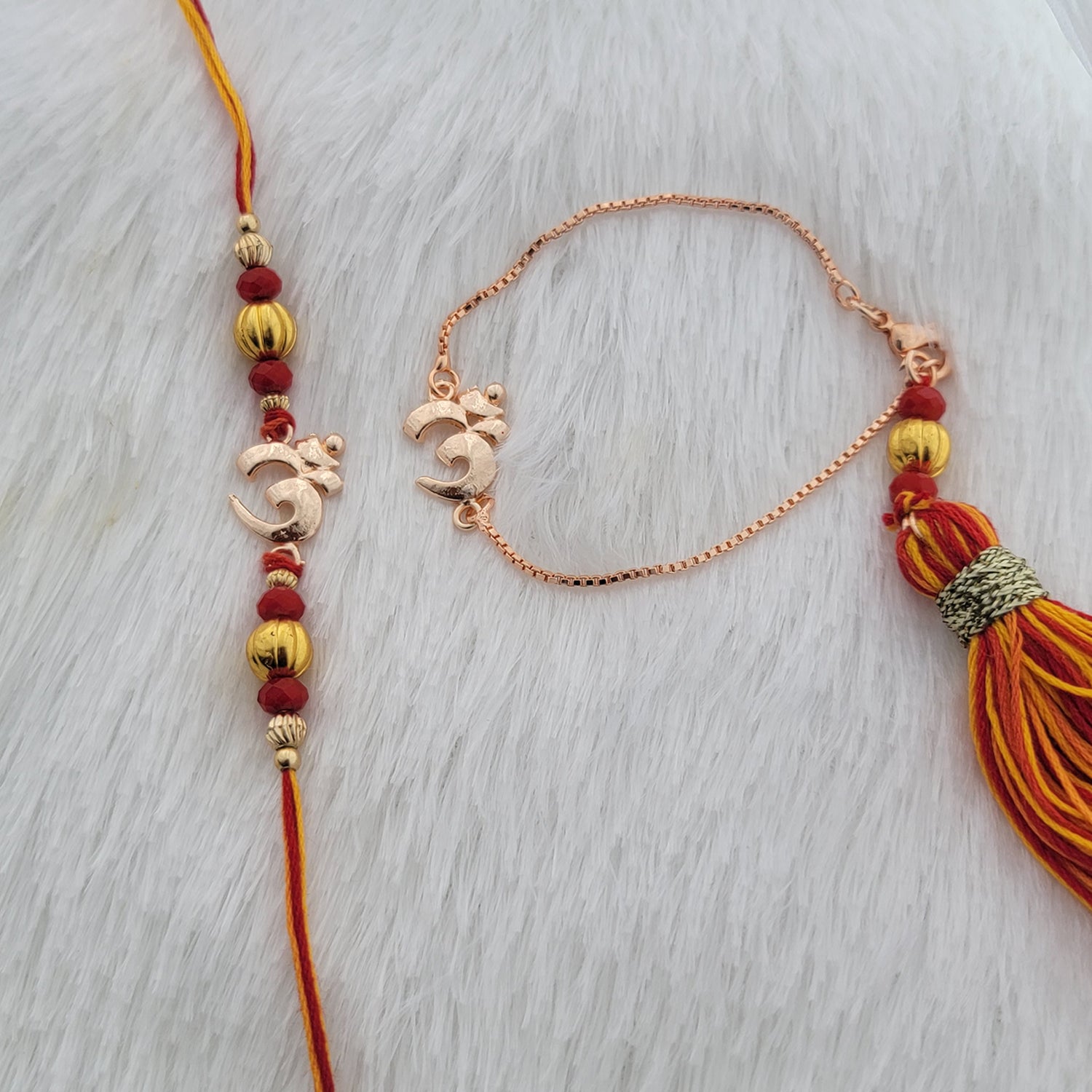 Om Couple Rakhi with Tassle