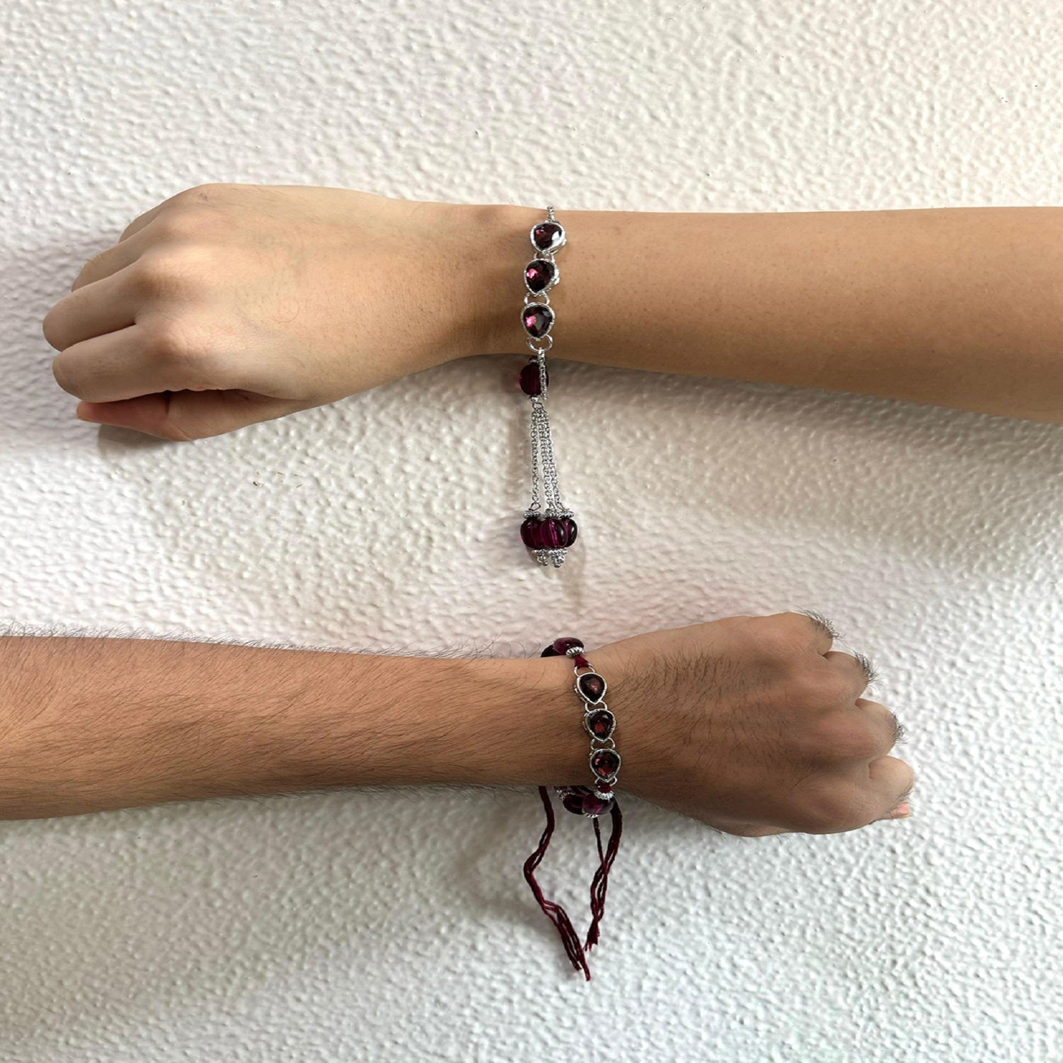 Maroon Water Drop Shape Lumba Rakhi