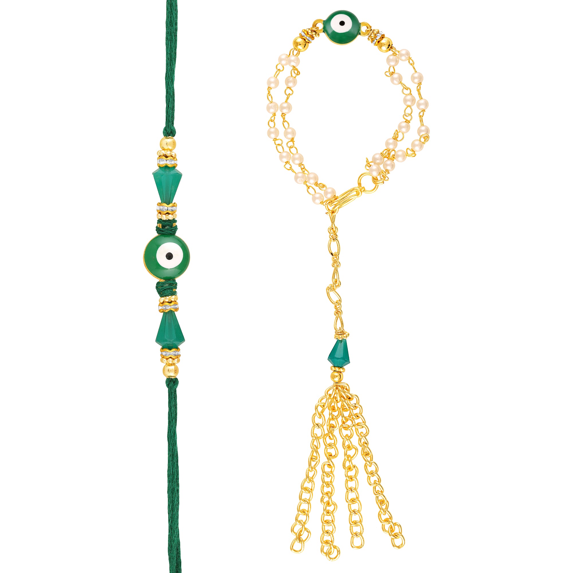 Elegant Evil Eye Couple Rakhi Set