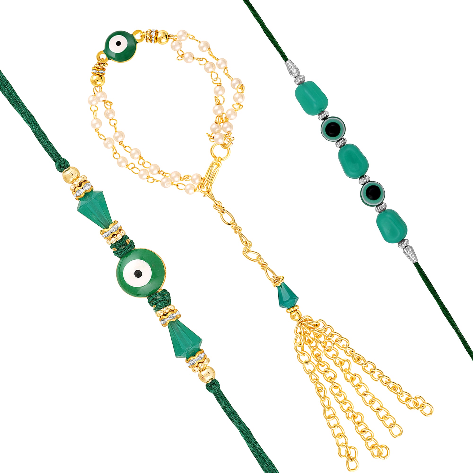 Evil Eye Rakhi Set for Bhaiya Bhabhi and Bhatija