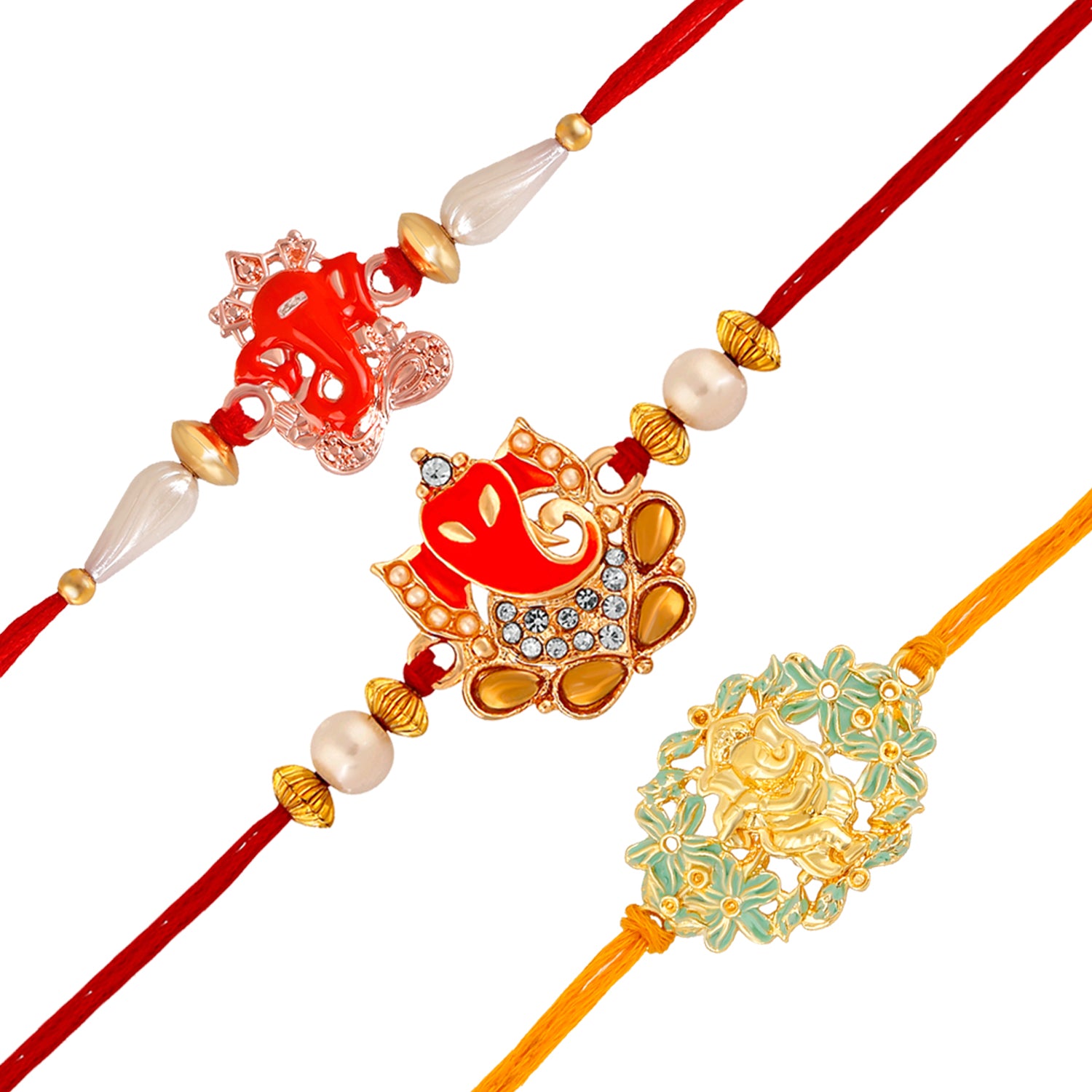 Combo of OM, Hanuman, Ganesha Religious Rakhis