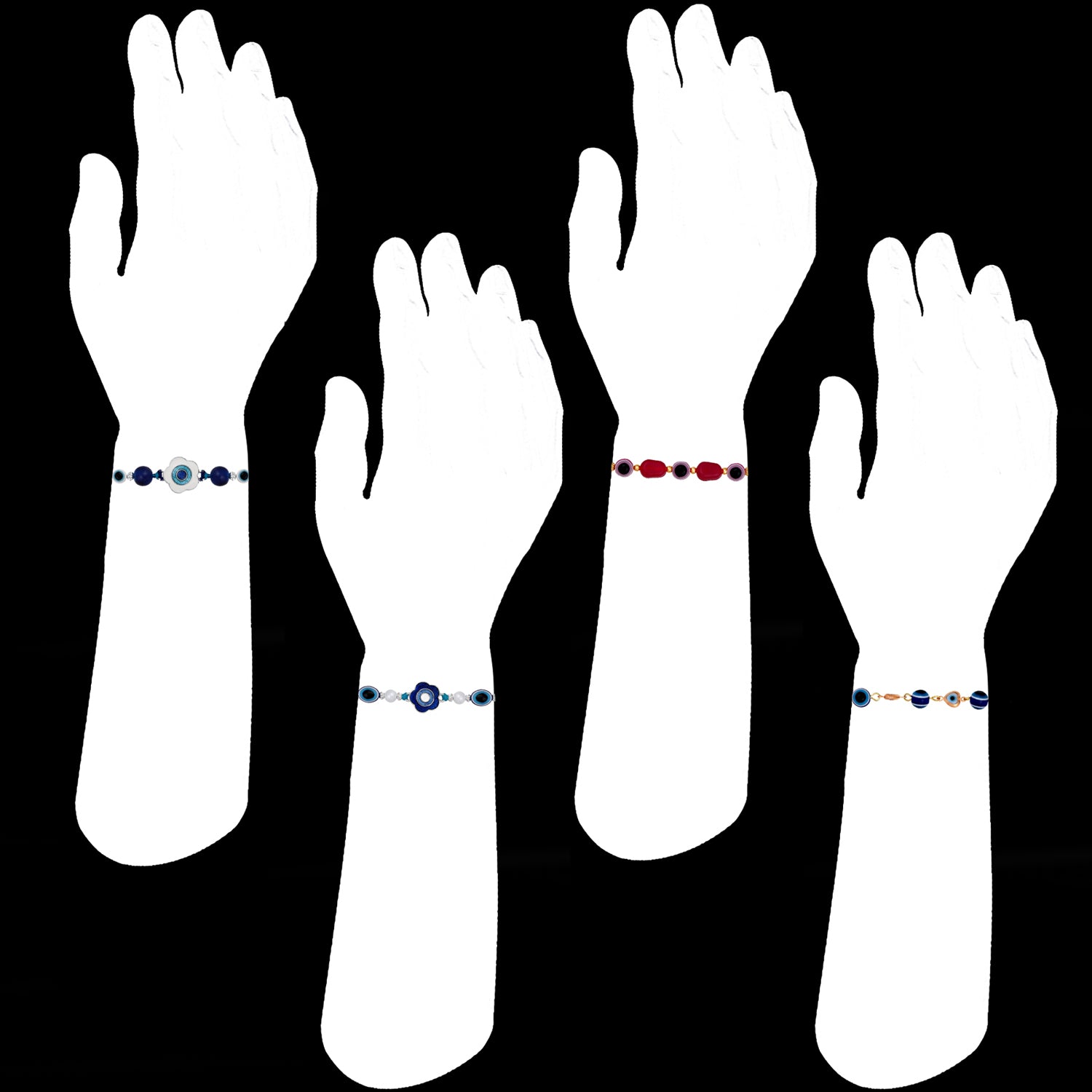 Combo of 7 Evil Eye Rakhi's with Meenakari Work