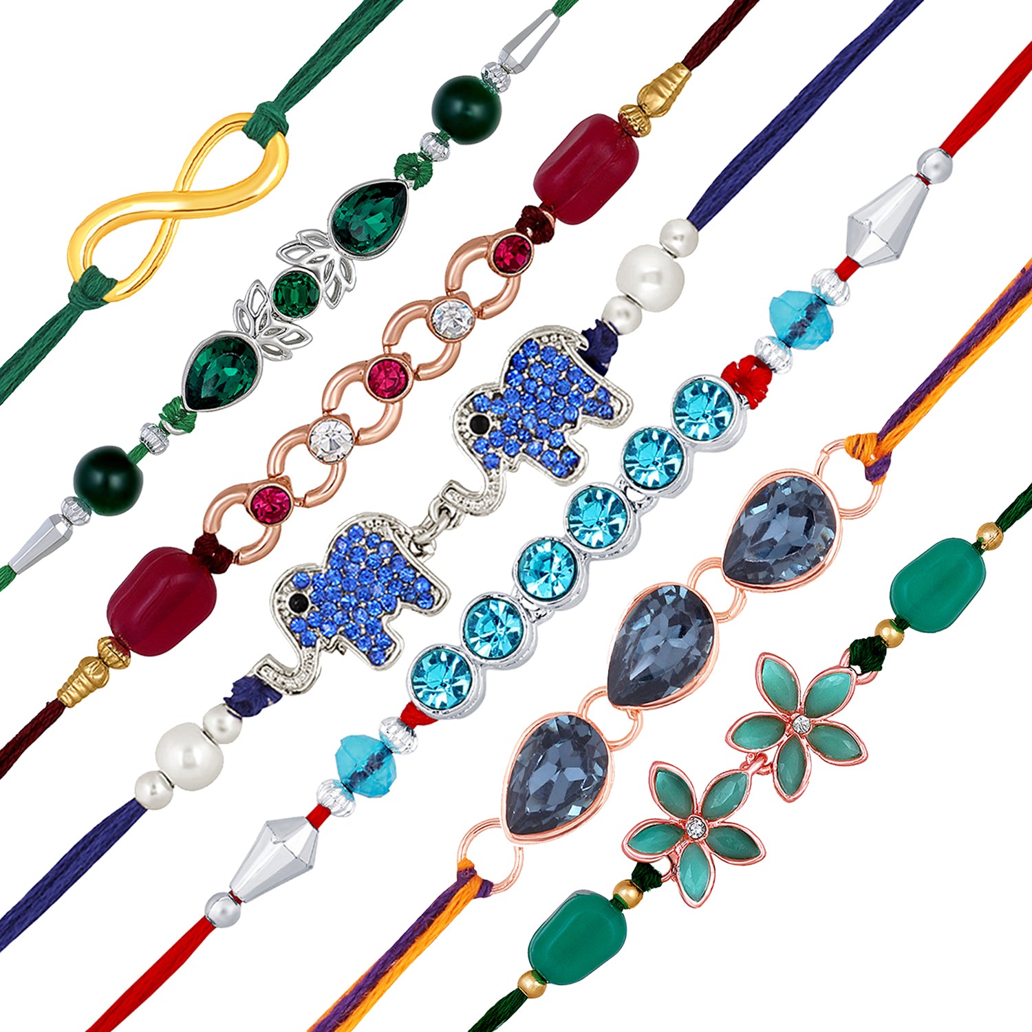 Combo of 7 Colourful Rakhis