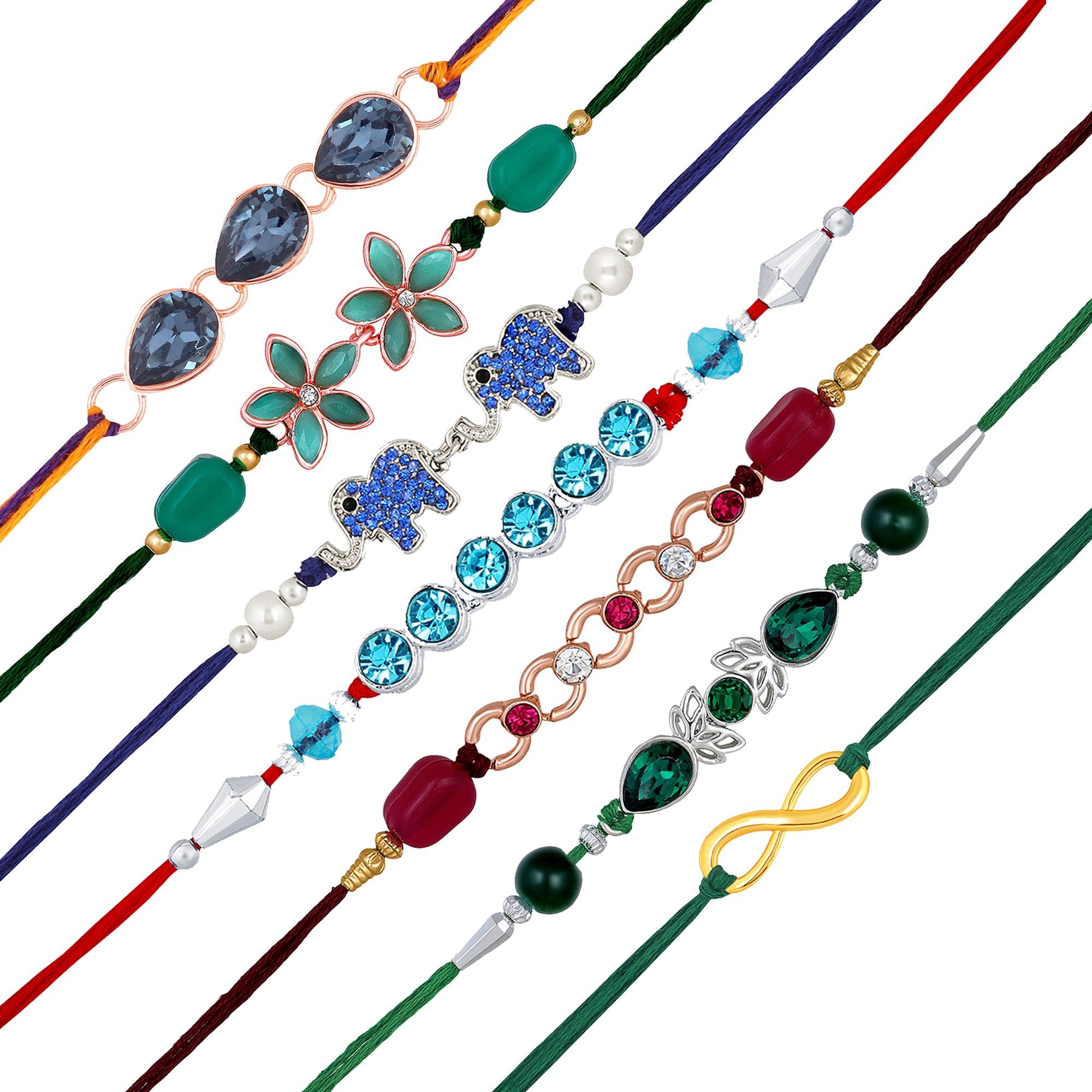 Combo of 7 Colourful Rakhis
