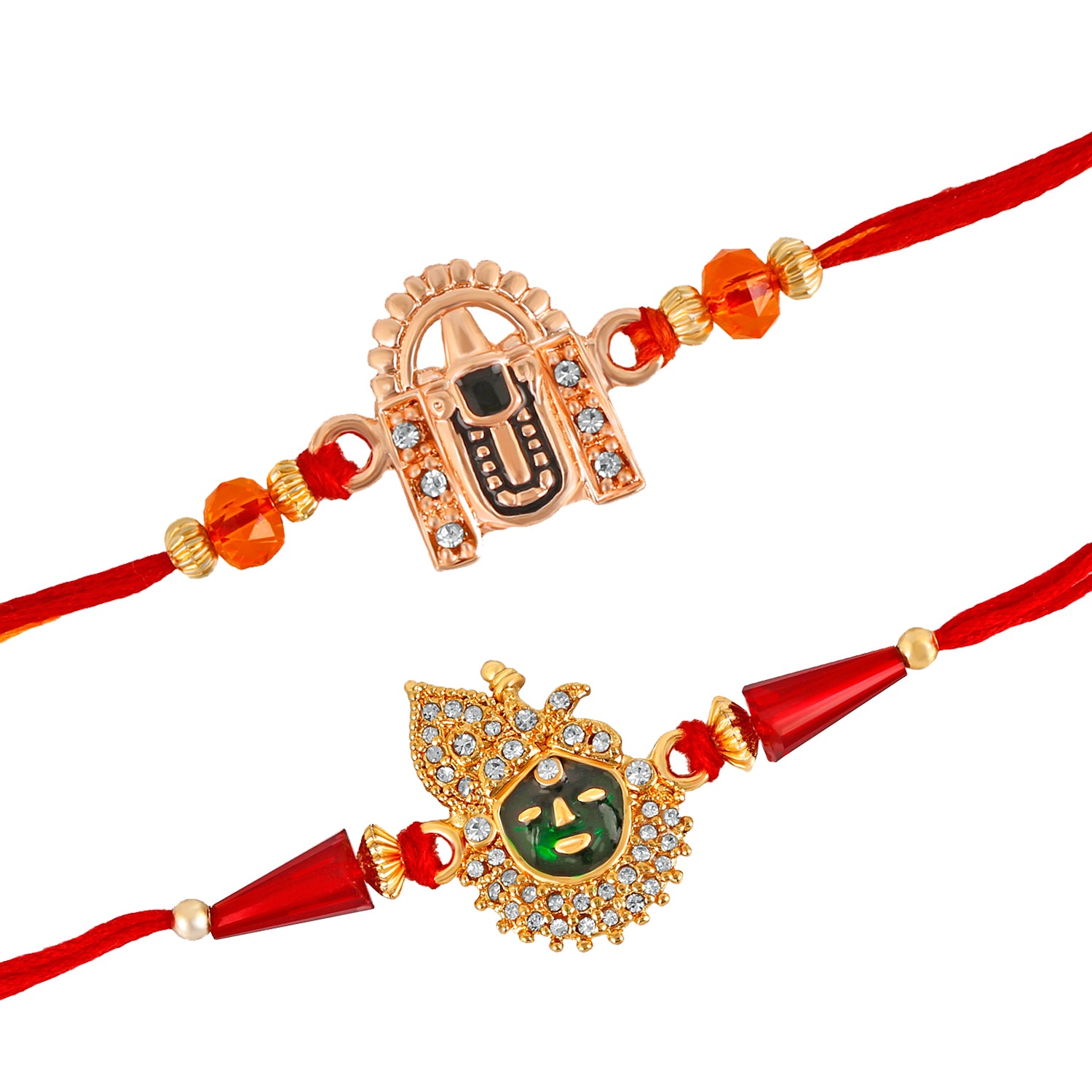 Lord Tirupati Balaji Crystal studded Rakhi combo