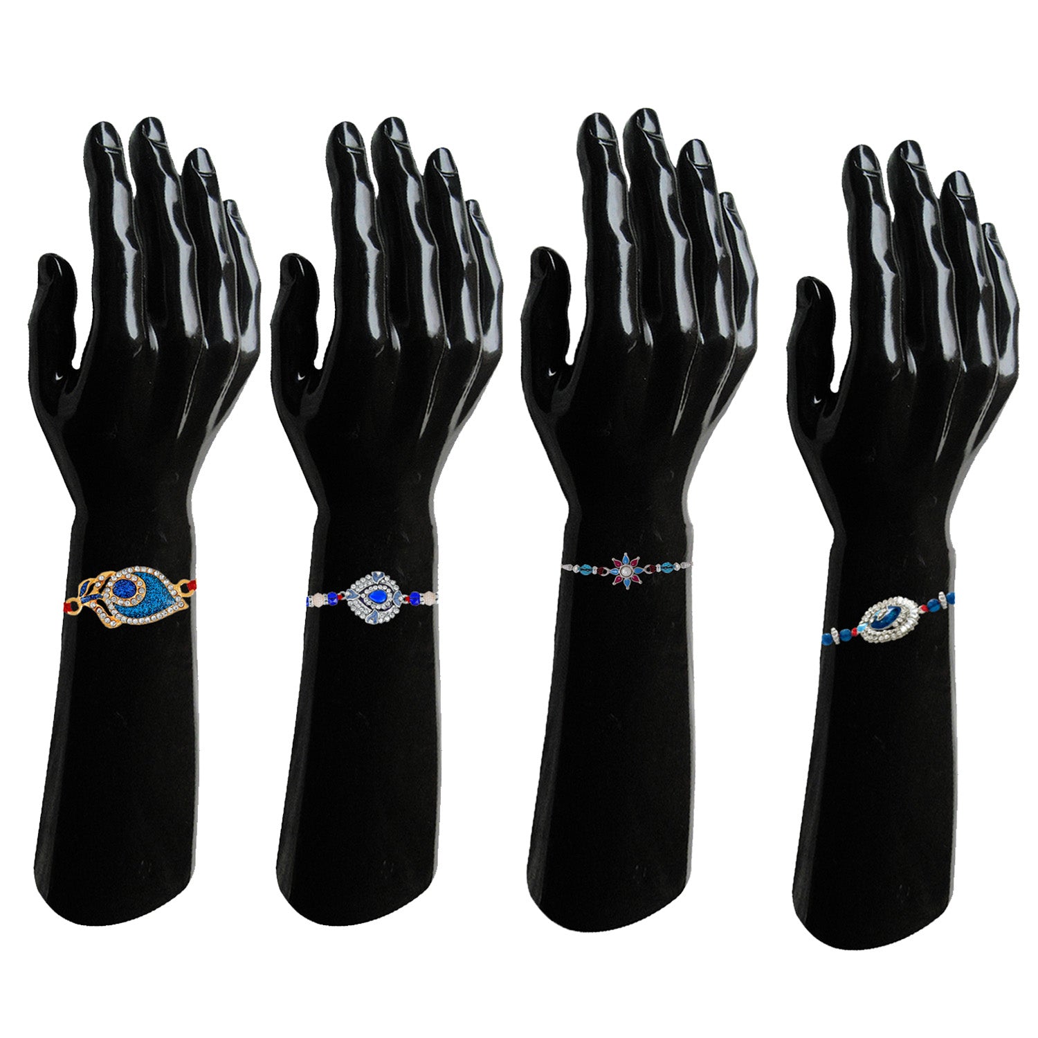 Peacock inspired Meenakari crystal studded Rakhi combo