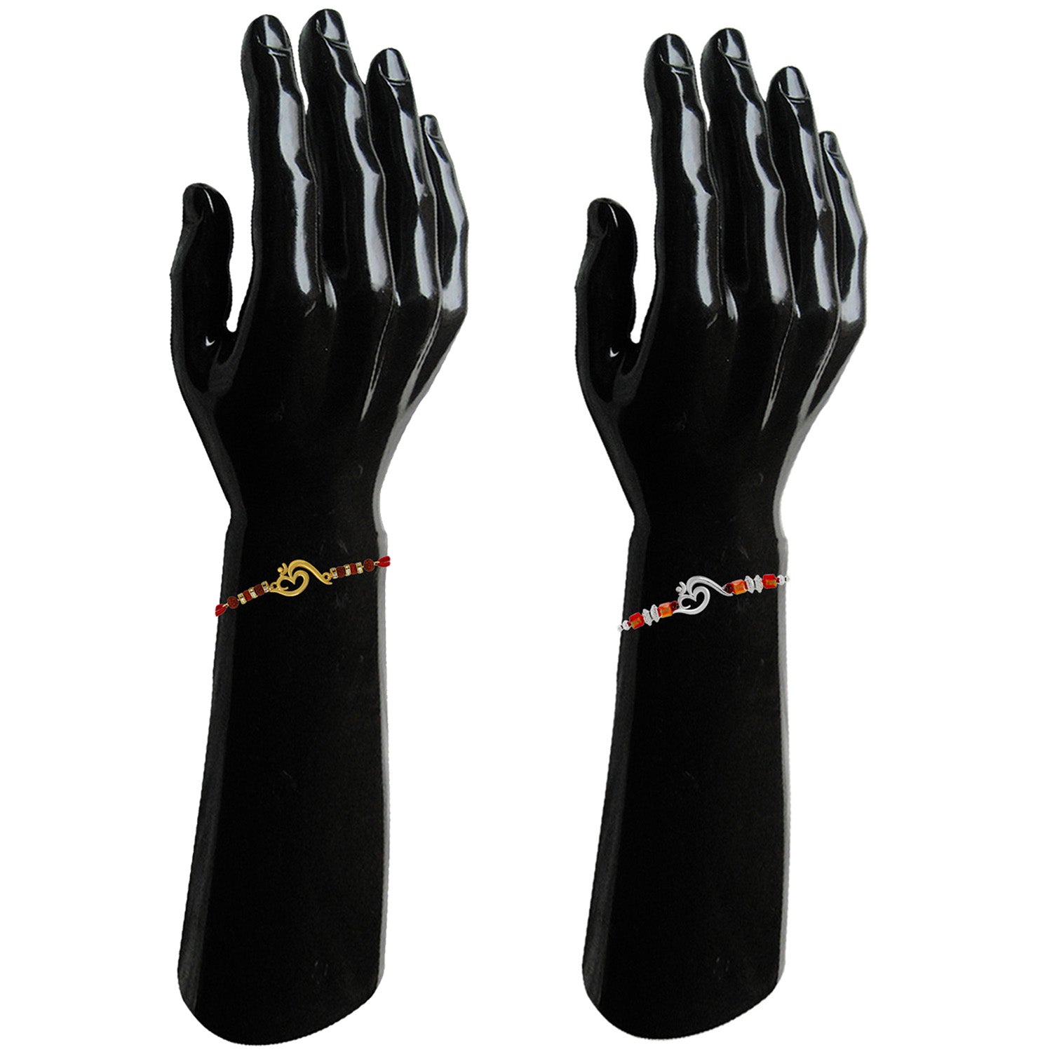 Combo of 2 OM Rakhi's with Crystal and Rudraksha