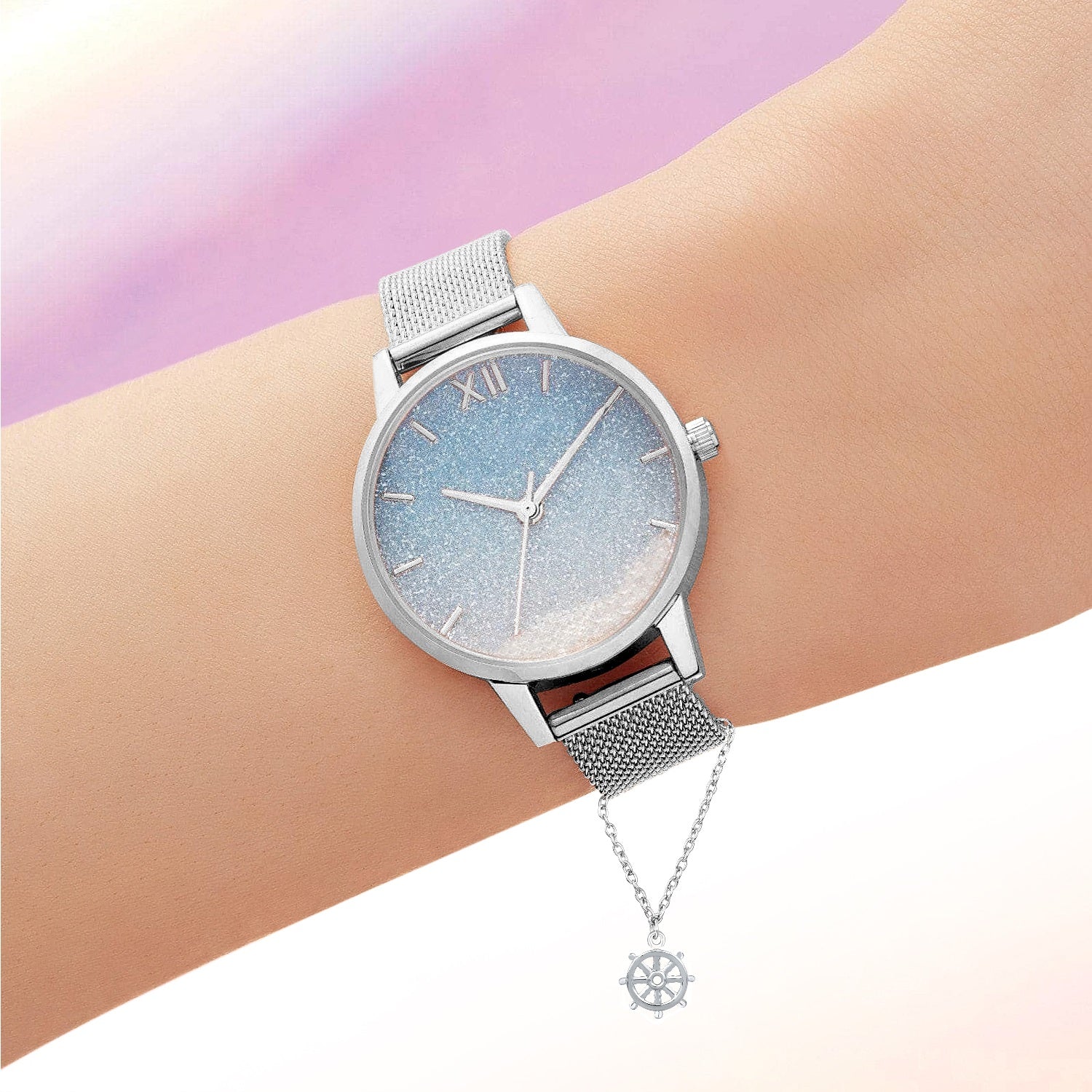 Wheel Shaped Watch Charm