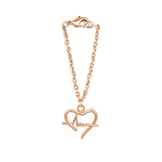 Heart and Heart Beat Shaped Watch Charm