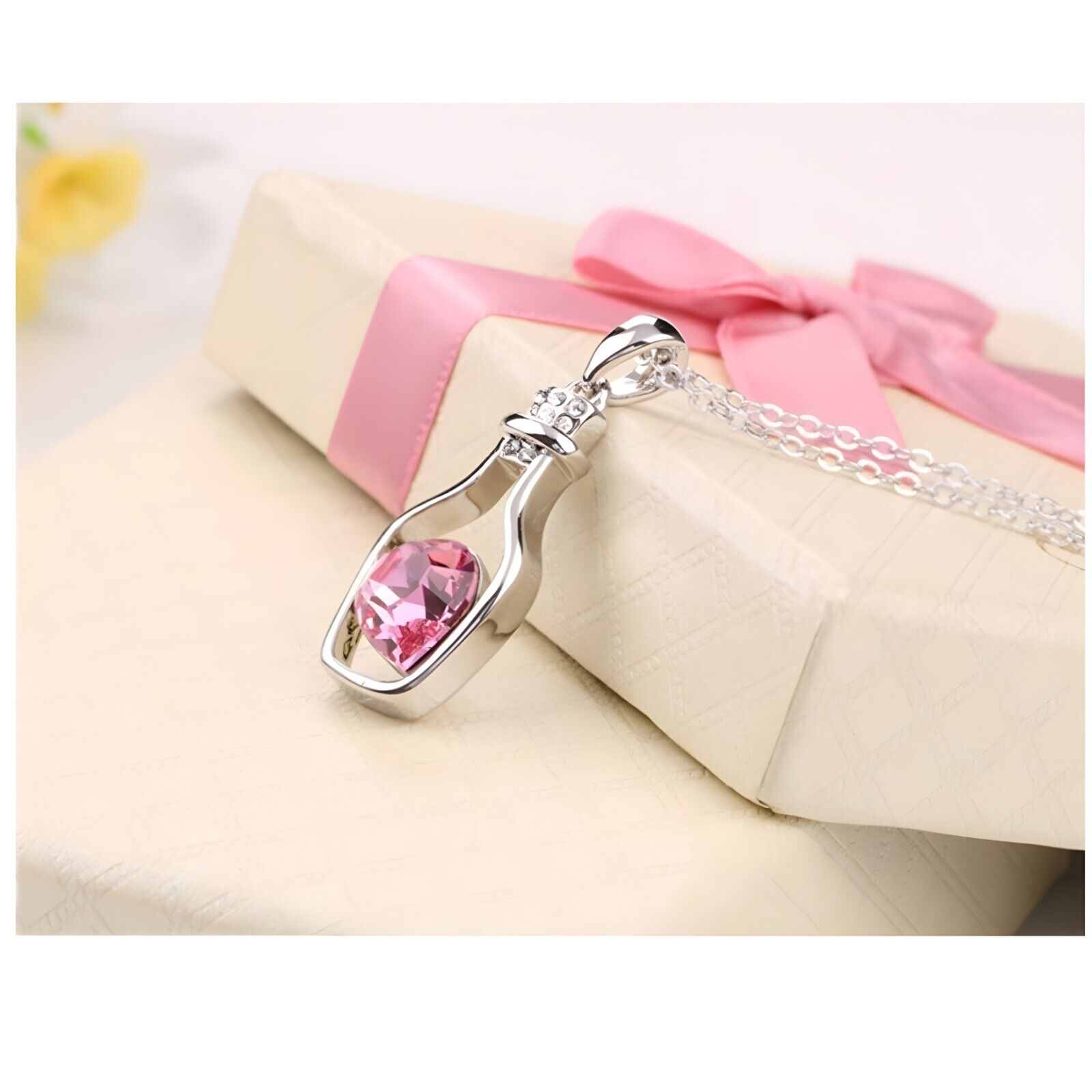 Valentine Gift Bottle Heart Pendant