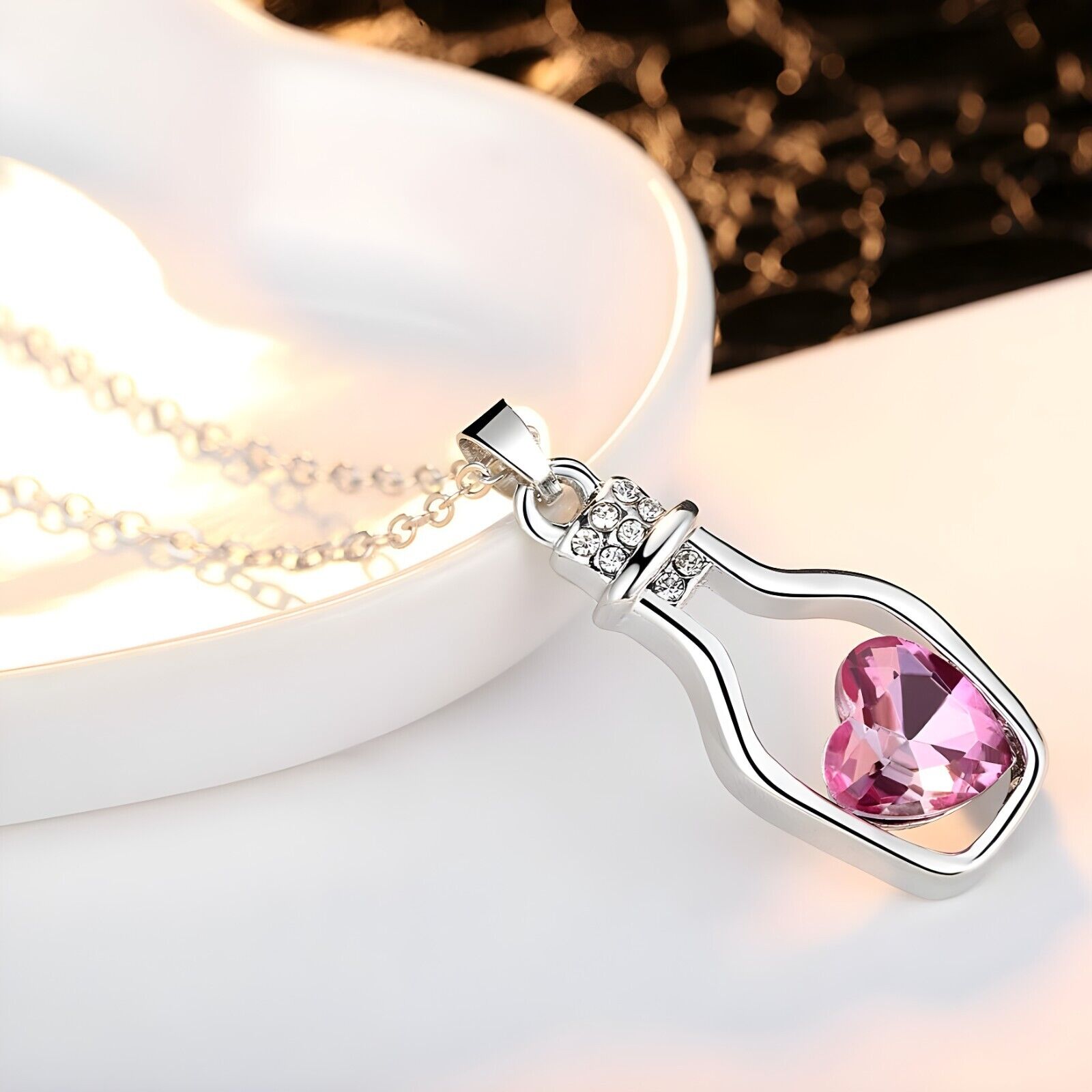 Valentine Gift Bottle Heart Pendant