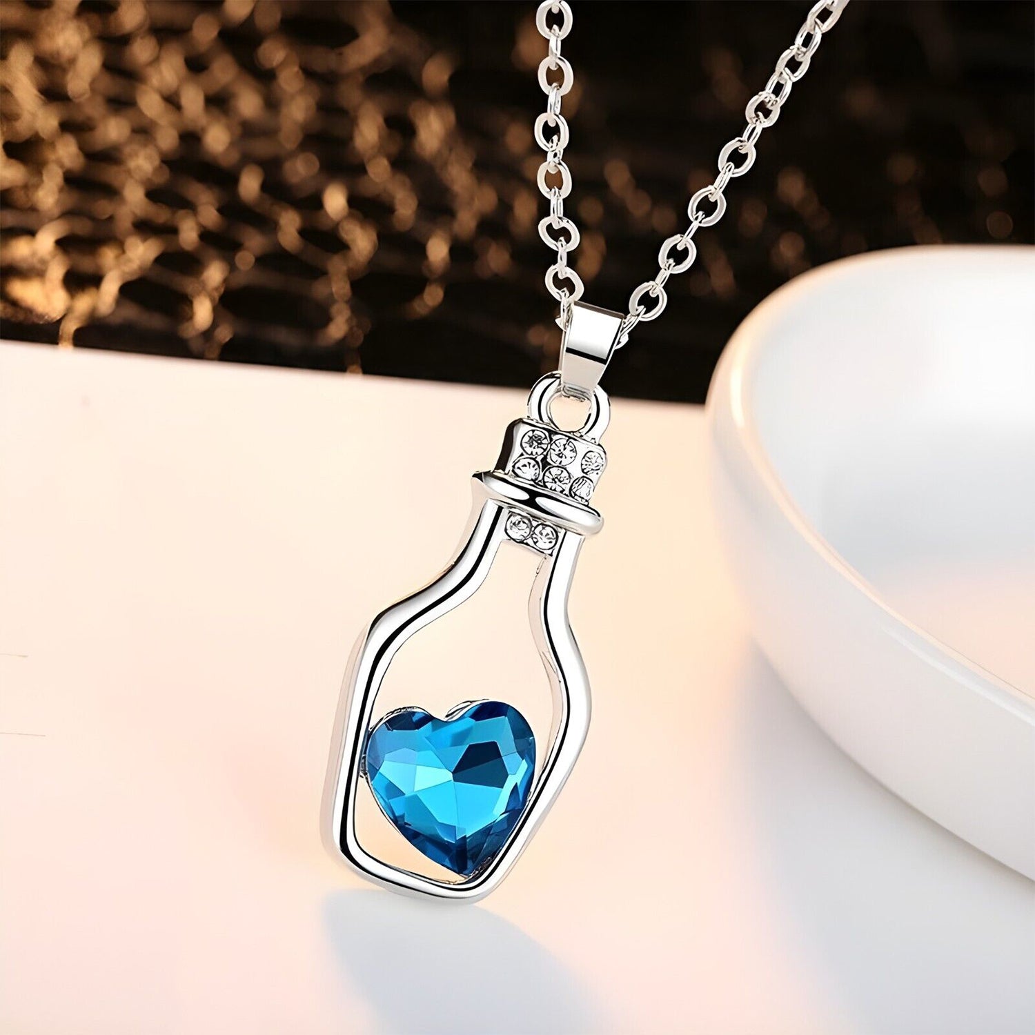 Valentine Gift Bottle Heart Pendant
