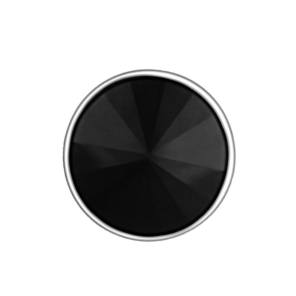 Black Cubic Zirconia Round Single Stud Mens Earrings