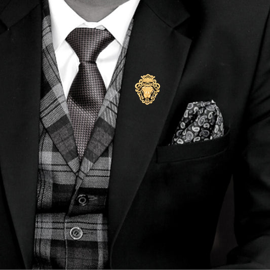 Lion Face Lapel Pin Brooch