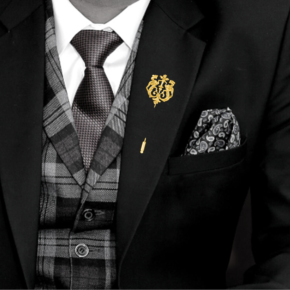 Fashionable Antique Golden Royal Lion Metal Lapel Pin