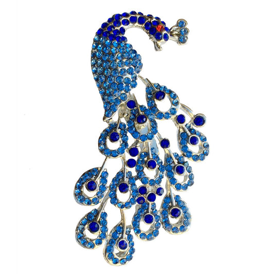 Crystal Studded Beautiful Peacock Brooch