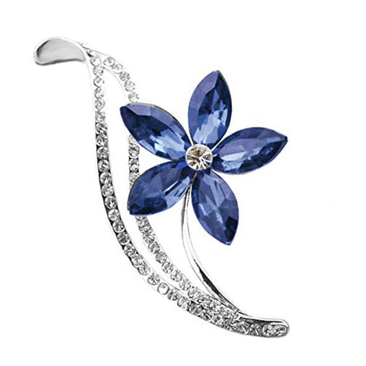 Floral Designer Montana Blue Crystal Brooch