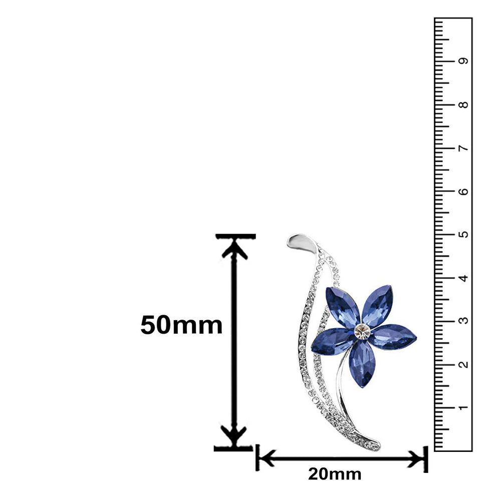 Floral Designer Montana Blue Crystal Brooch