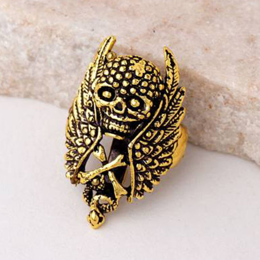 Skull Bones and Wings Shirt Stud Brooch Pin