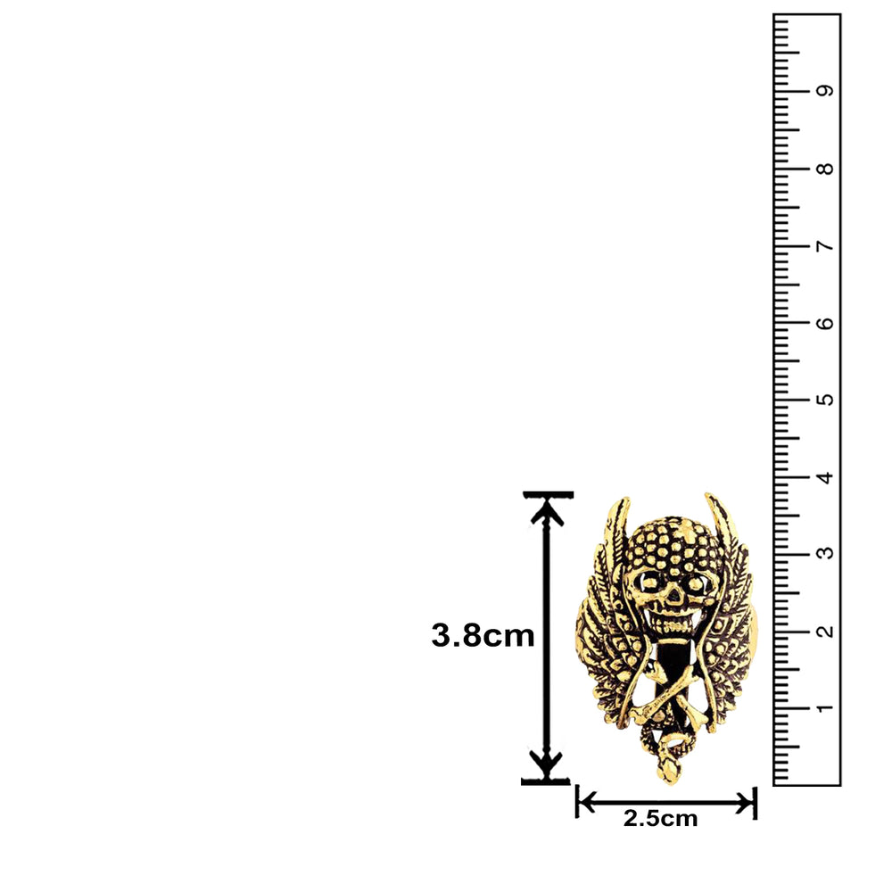 Skull Bones and Wings Shirt Stud Brooch Pin