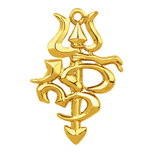 Dwishakti Om and Trishul Brooch