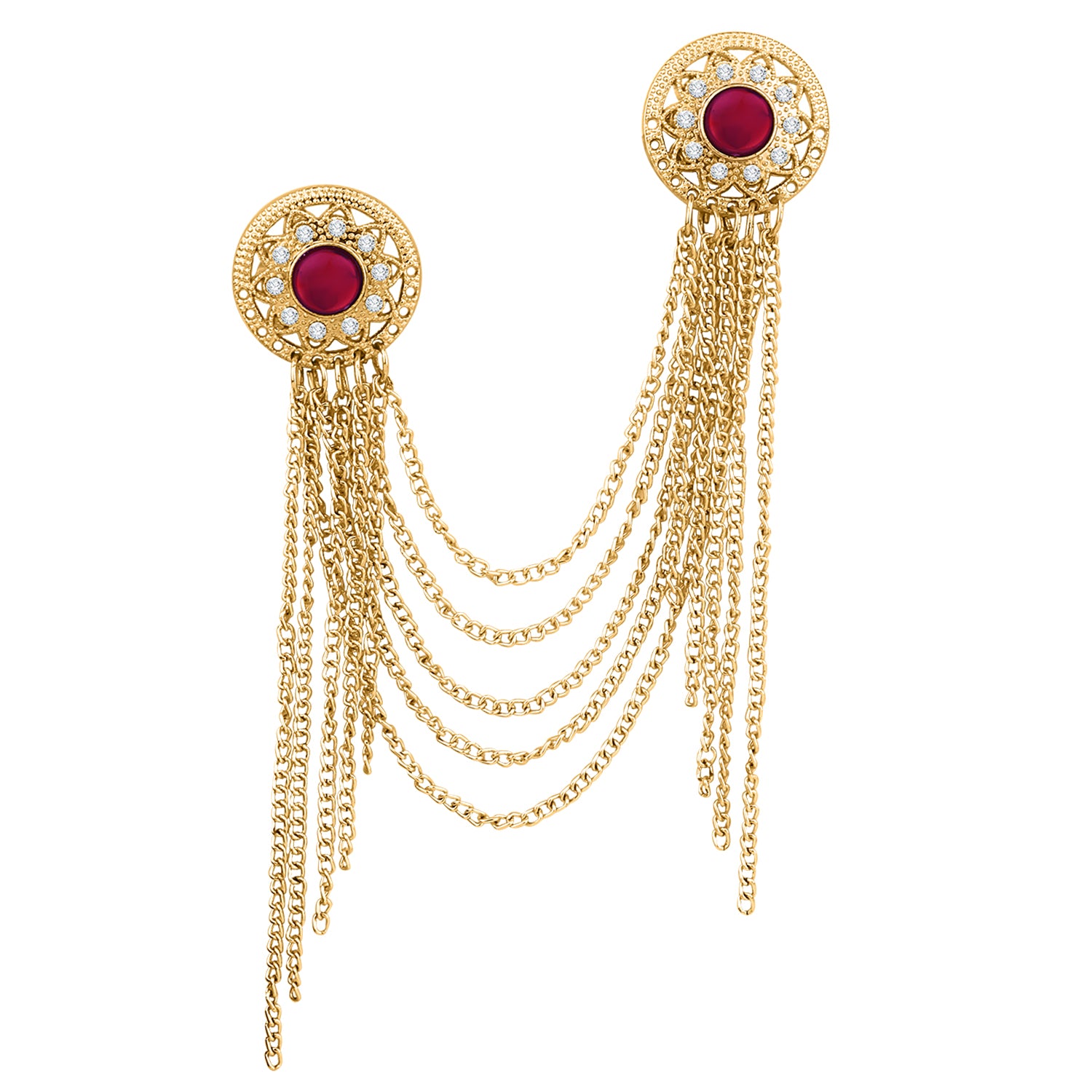 Chain Brooch Usage Dual Circular 5 Layer Chain Brooch