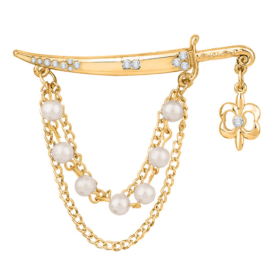 Sword Shape Tripple Layer Chain Brooch