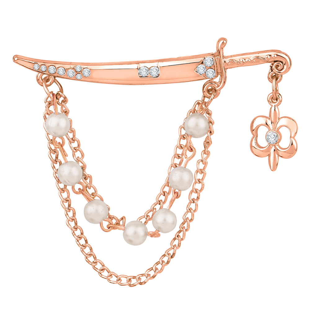 Sword Shape Tripple Layer Chain Brooch