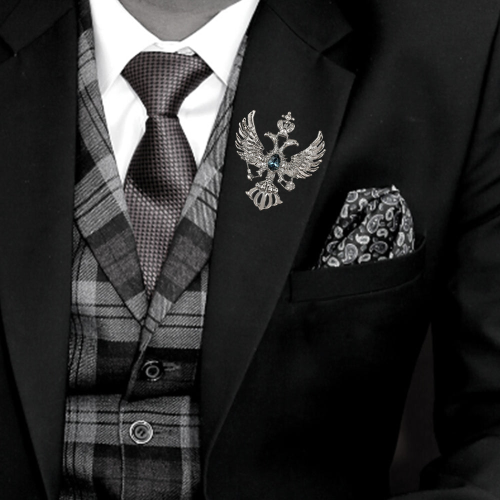 Dual Head Eagle Brooch