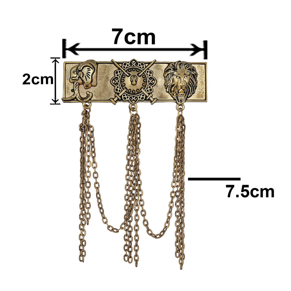 Multi Layer Hanging Chain Brooch