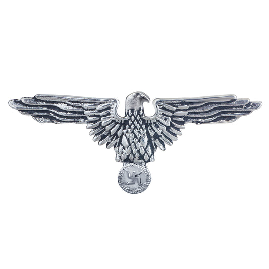 Swastik and Flying Eagle Shaped Oxidized Brooch