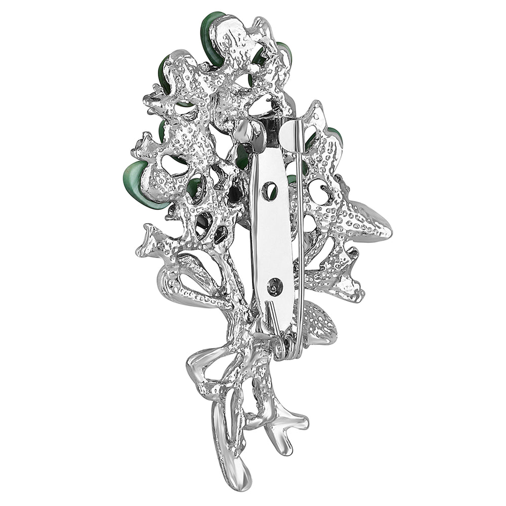 Opal Wheat Flower Bouquet Brooch / Saree Pin Dress Scarf