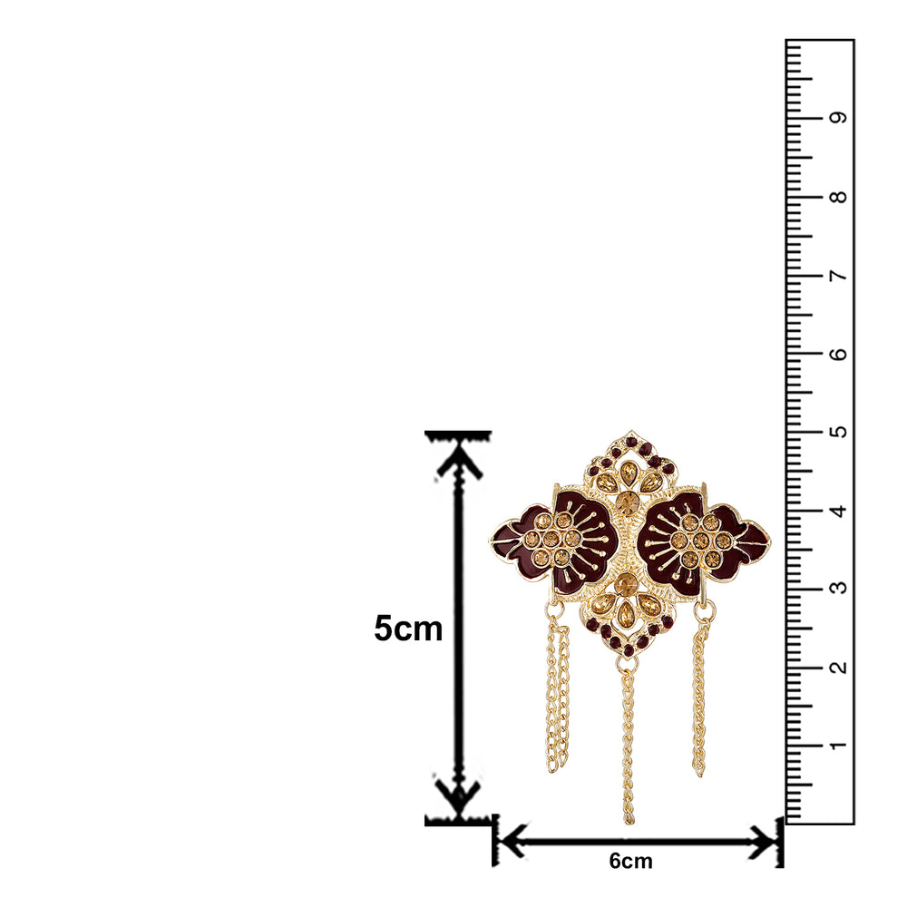 Meenakari Work Hanging Chains Brooch